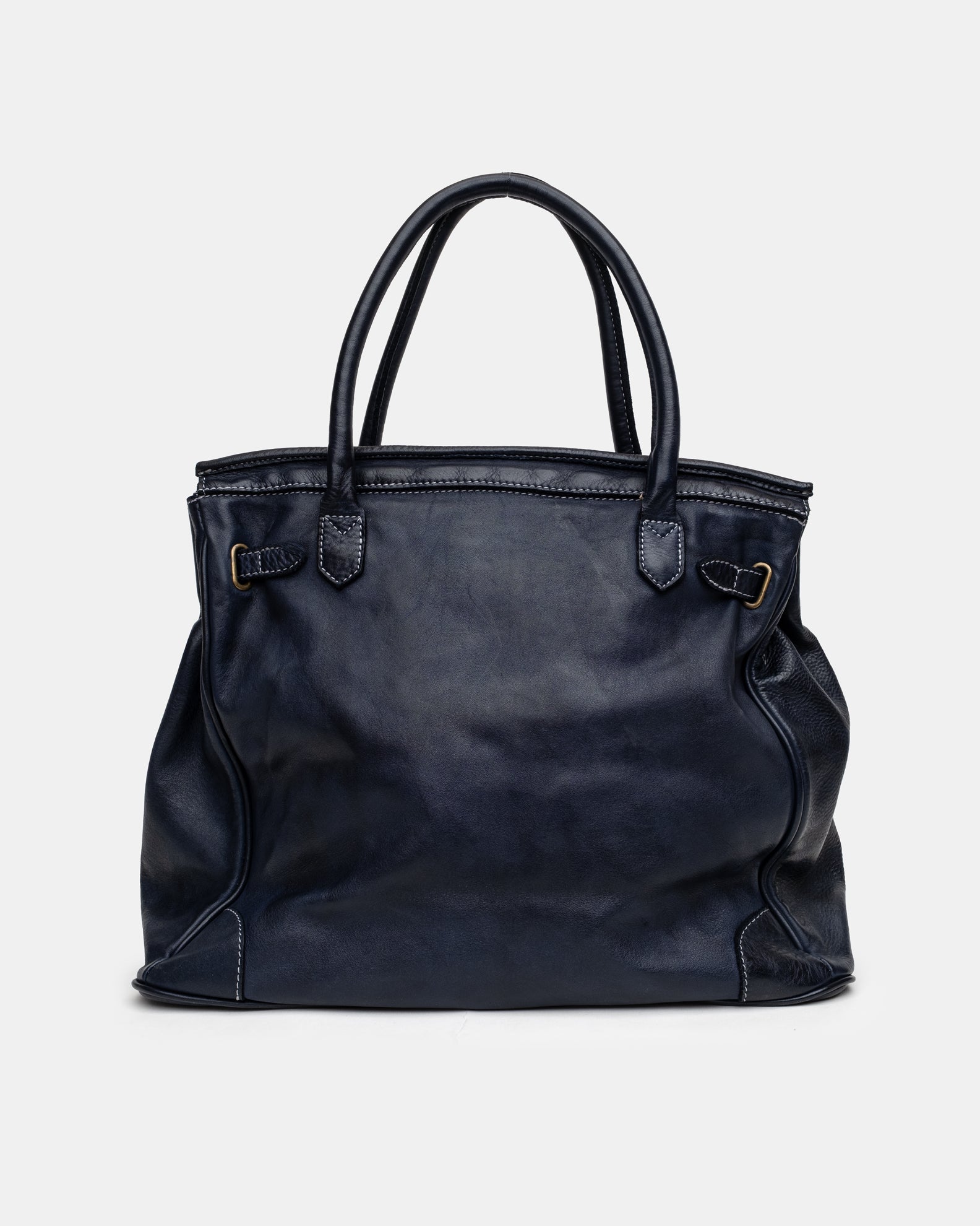 Slouchy Patched Calf Leather Shoulder Bag