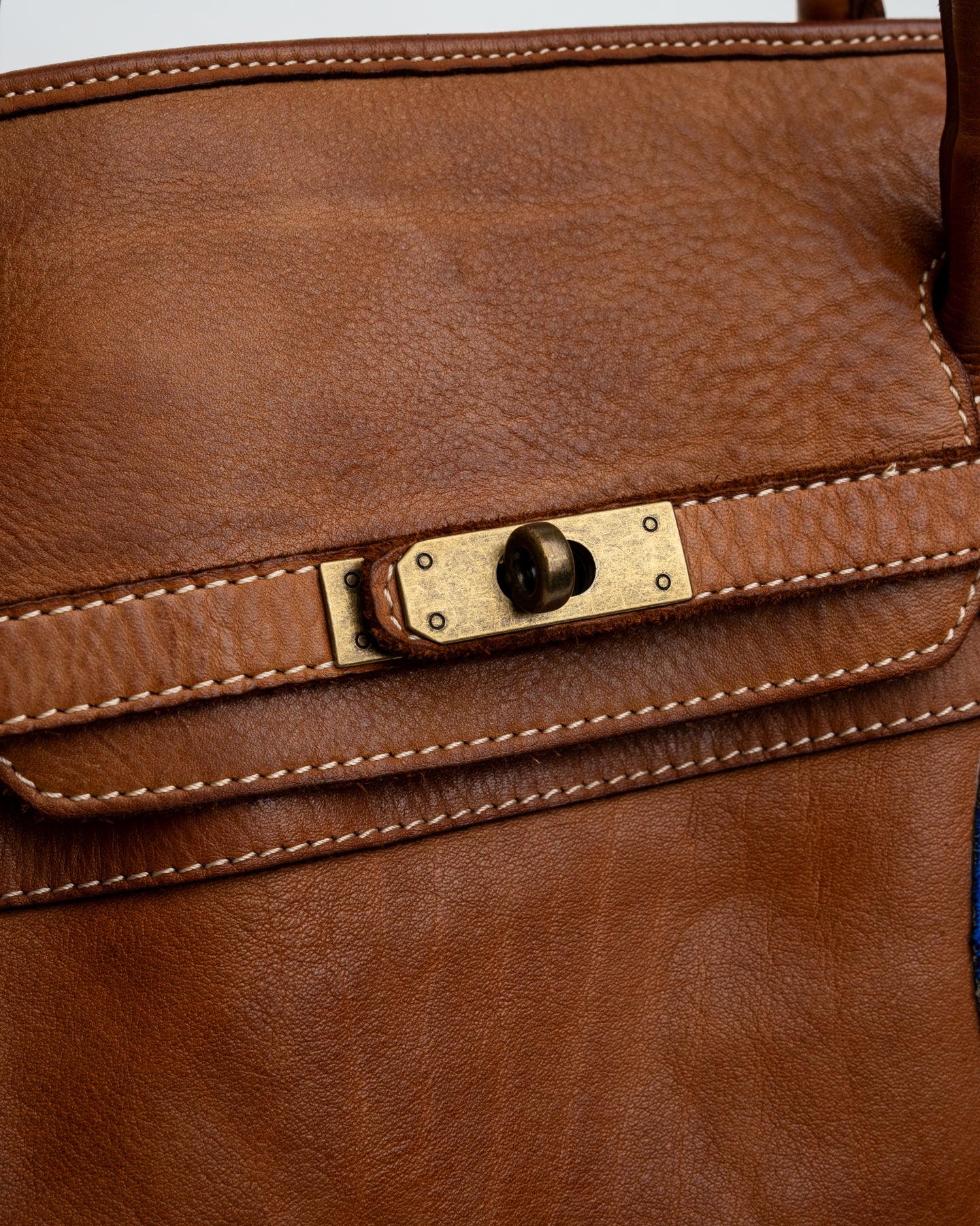 Slouchy Patched Calf Leather Shoulder Bag
