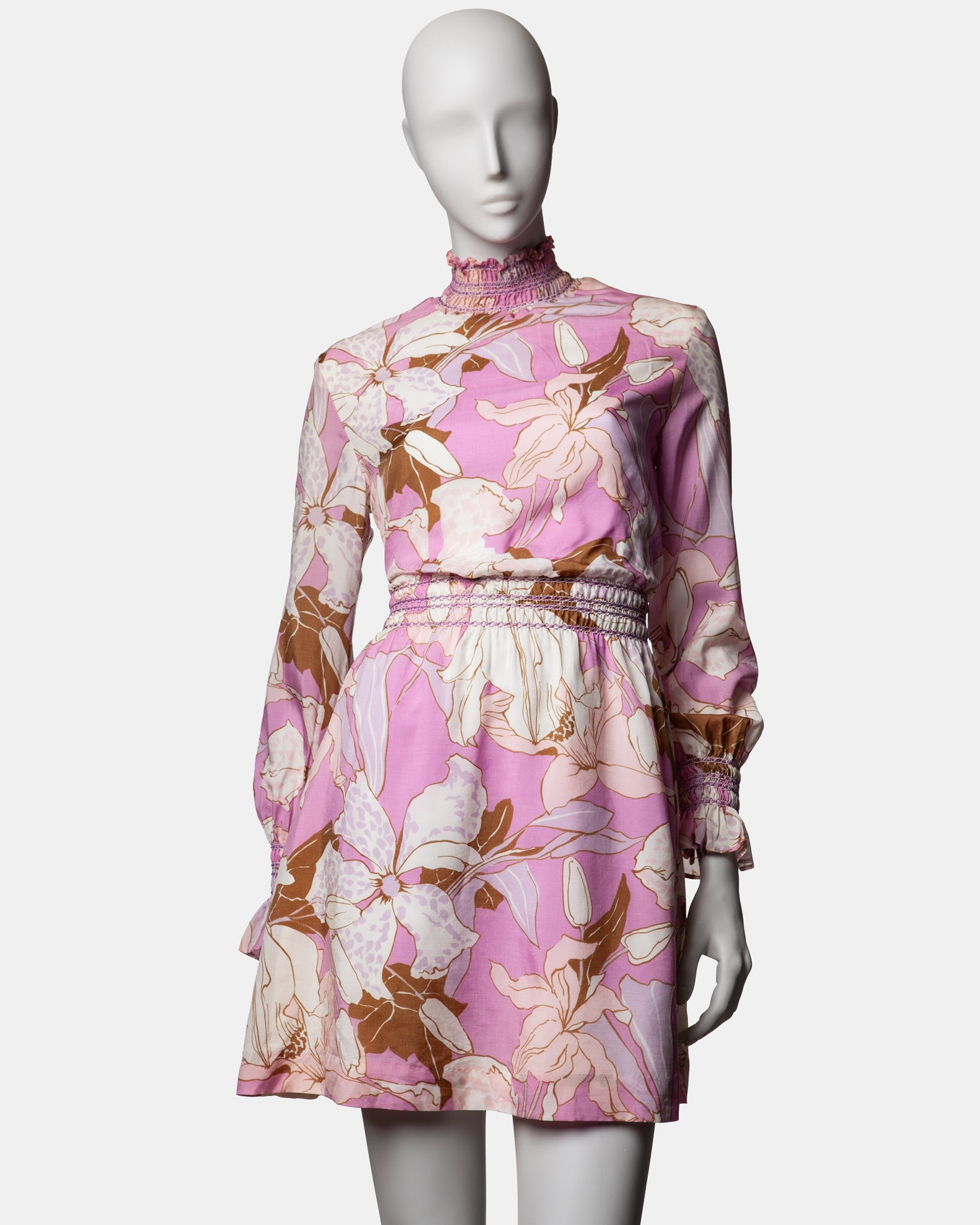 Twiggy Label Floral Mini Dress - C. 1960s