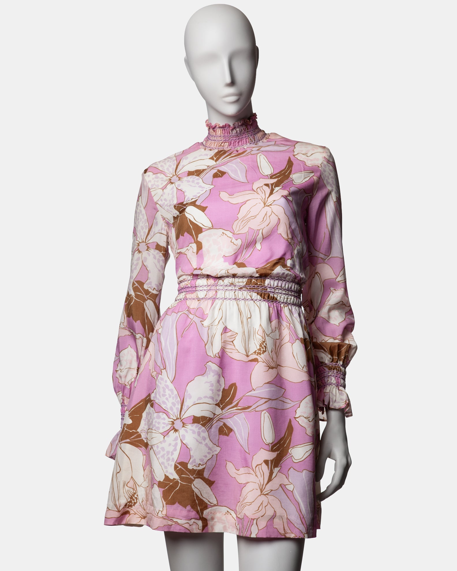 Twiggy Label Floral Mini Dress - C. 1960s