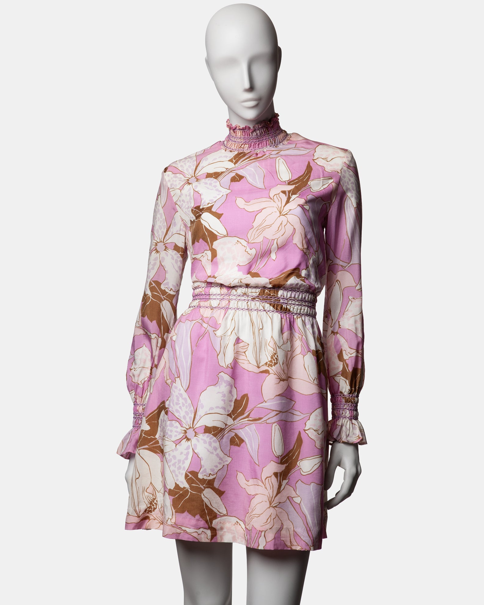 Twiggy Label Floral Mini Dress - C. 1960s