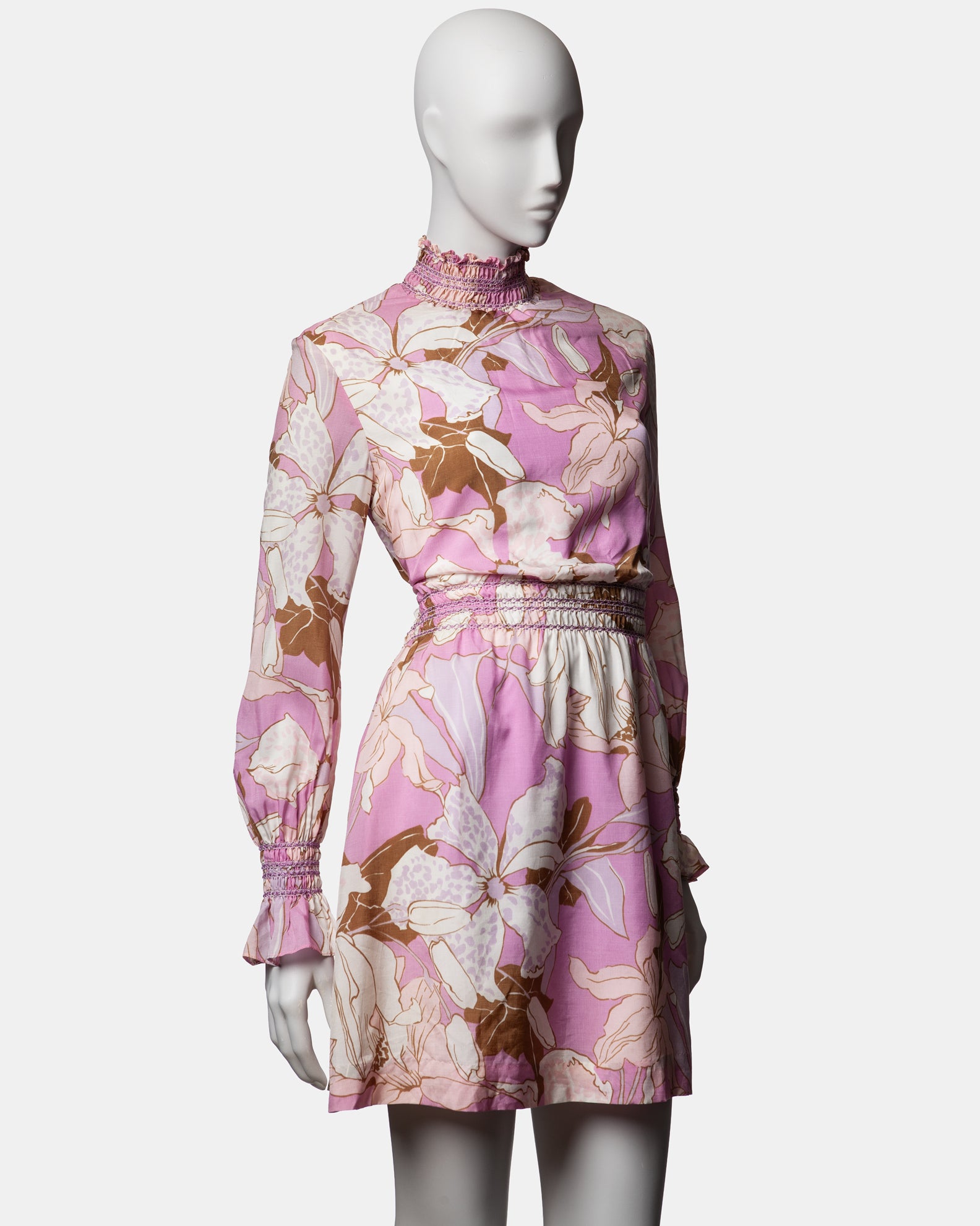 Twiggy Label Floral Mini Dress - C. 1960s
