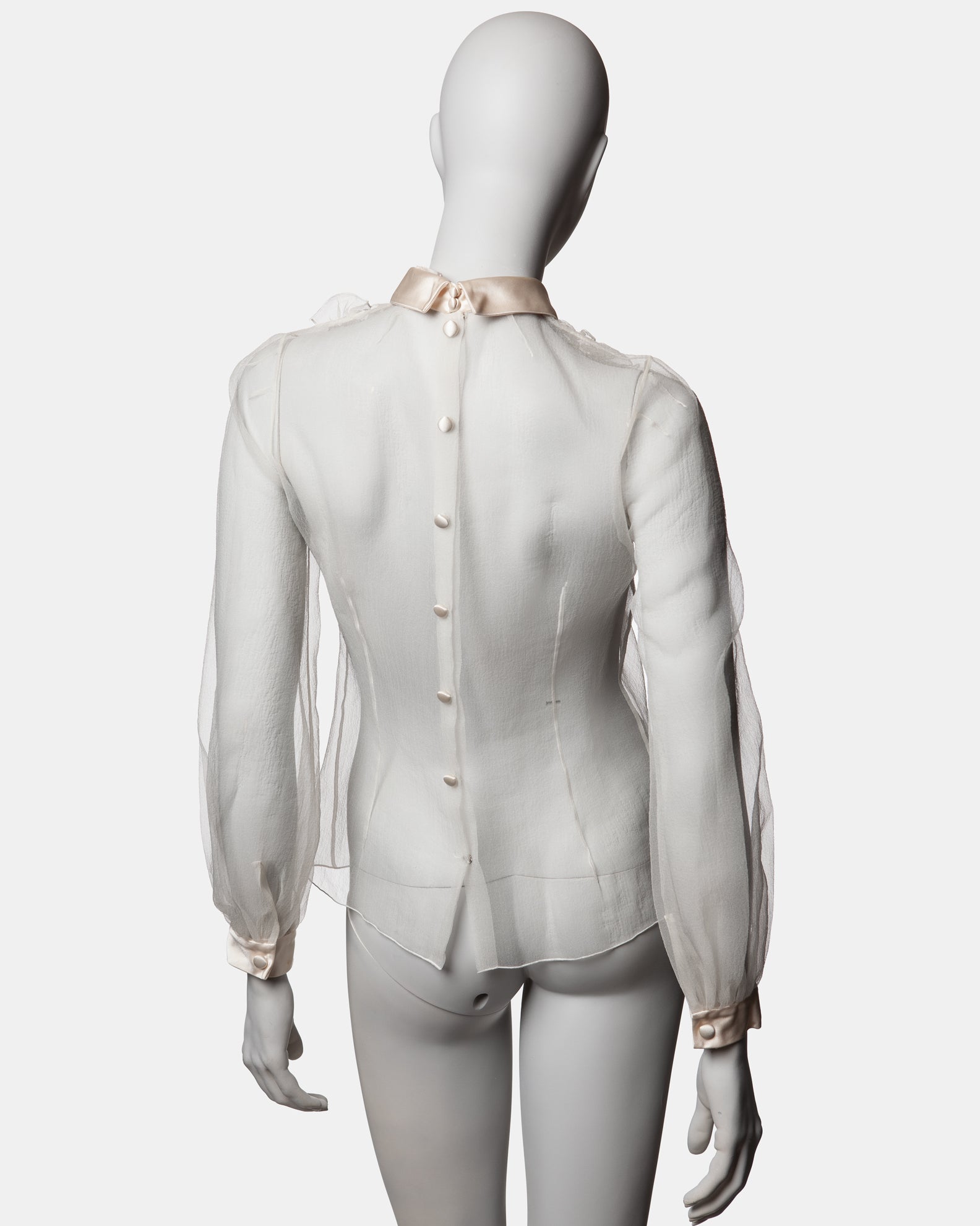 Marc Jacobs Sheer Silk Ruffle Blouse C. 2000s - US 0 - XS
