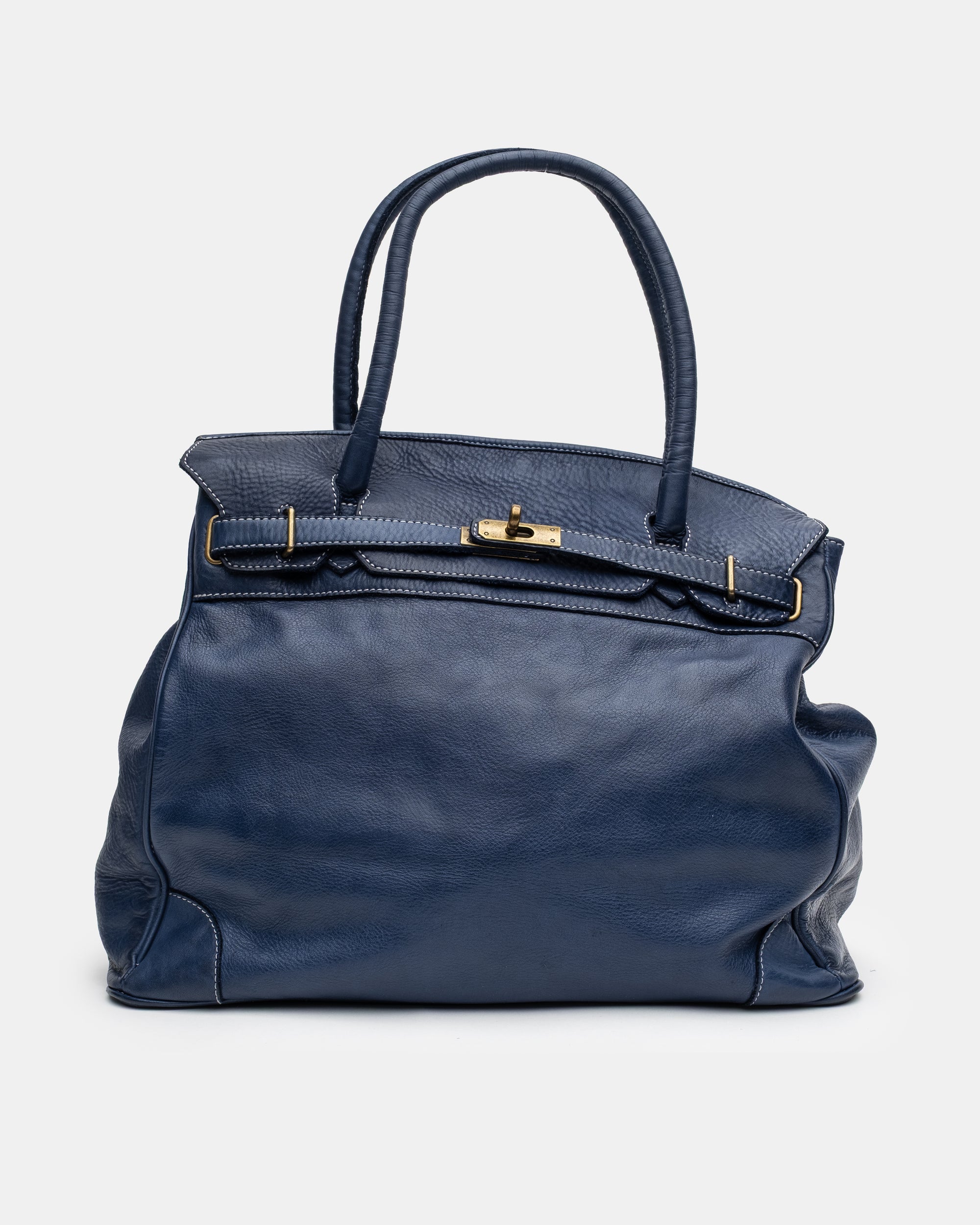 Washed Slouchy Calf-Leather Shoulder Bag