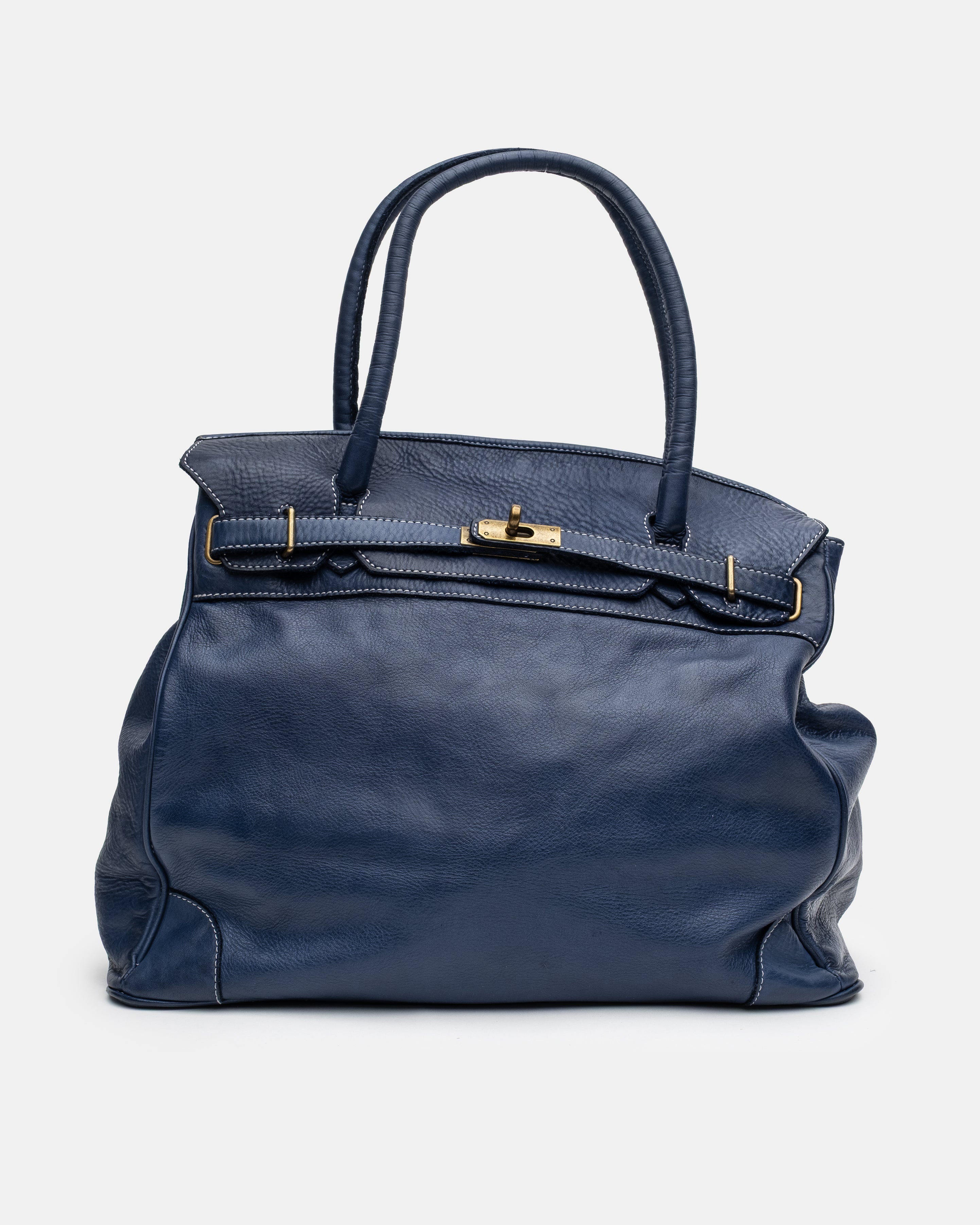 Washed Slouchy Calf-Leather Shoulder Bag