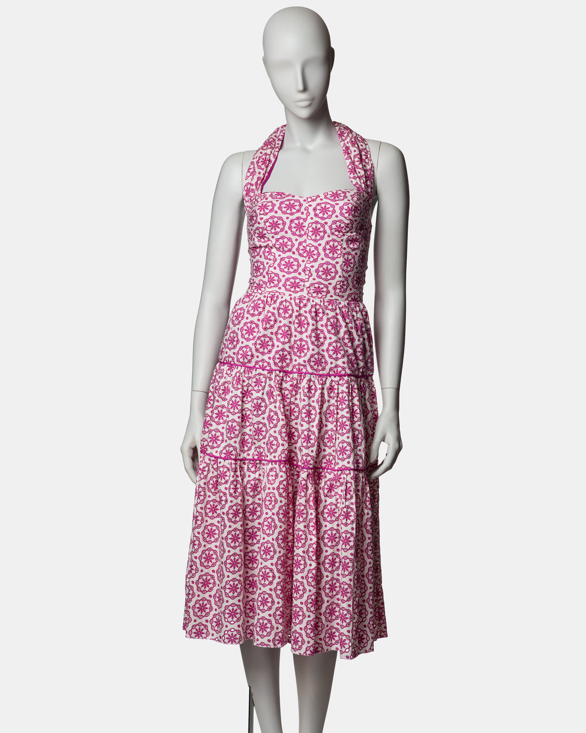 FrostFrench - Tiered Halter-Neck Midi Dress - S/S 2005 - UK 8