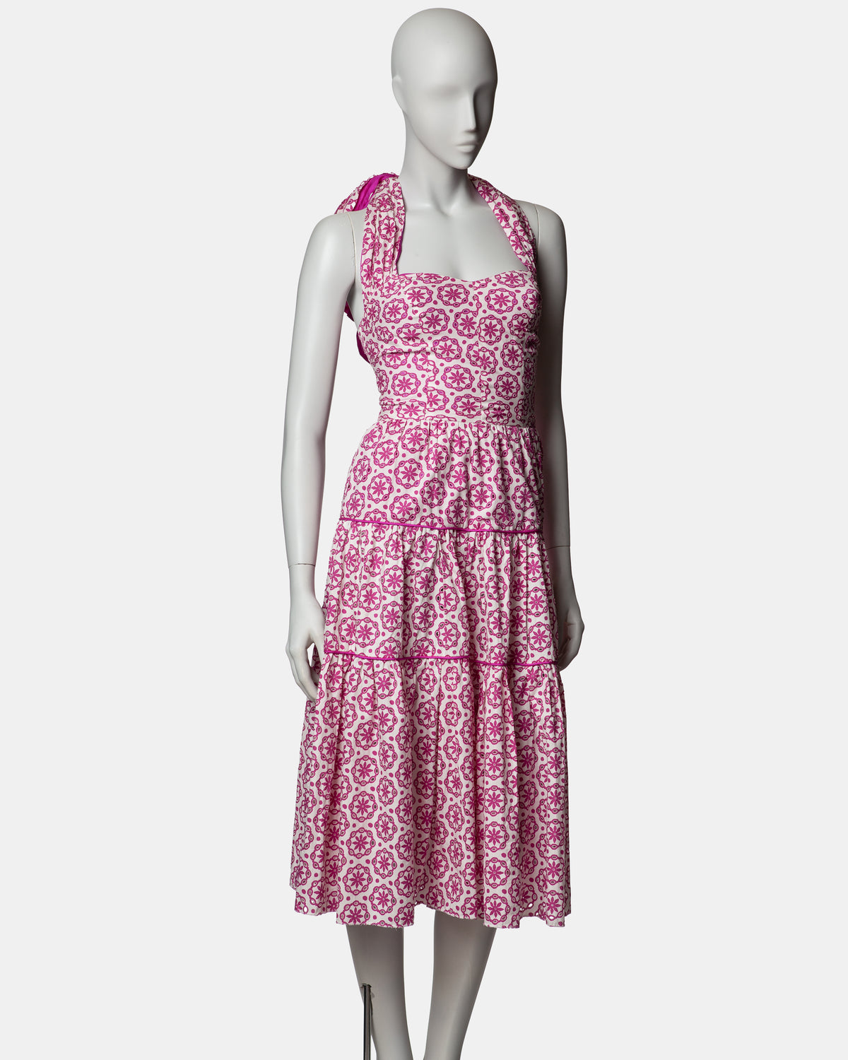 FrostFrench - Tiered Halter-Neck Midi Dress - S/S 2005 - UK 8