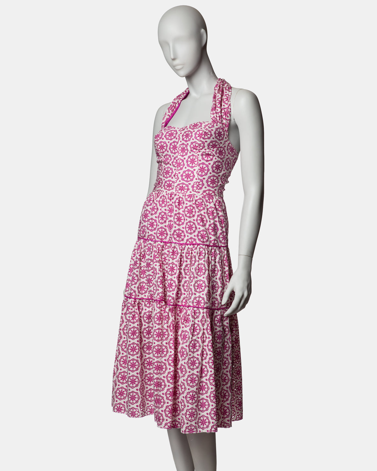 FrostFrench - Tiered Halter-Neck Midi Dress - S/S 2005 - UK 8