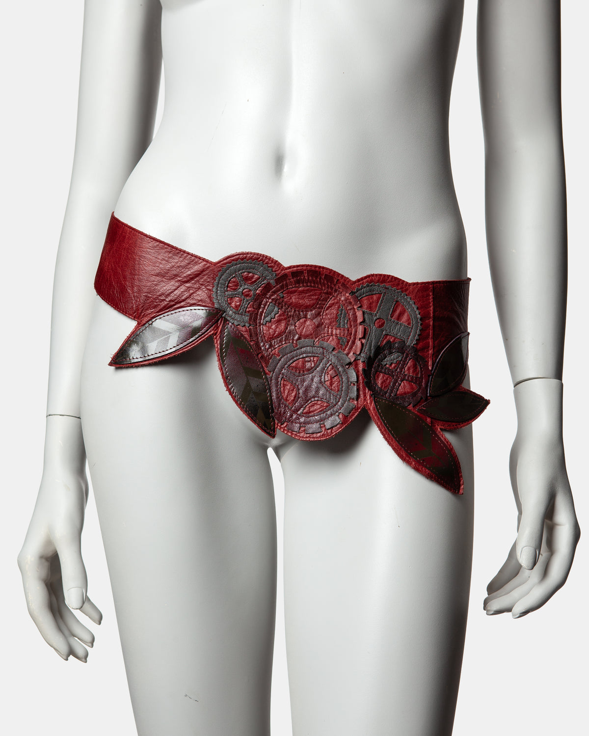 Emma Cook - Floral & Cog Motif Leather Belt - S/S 2004 - O/S