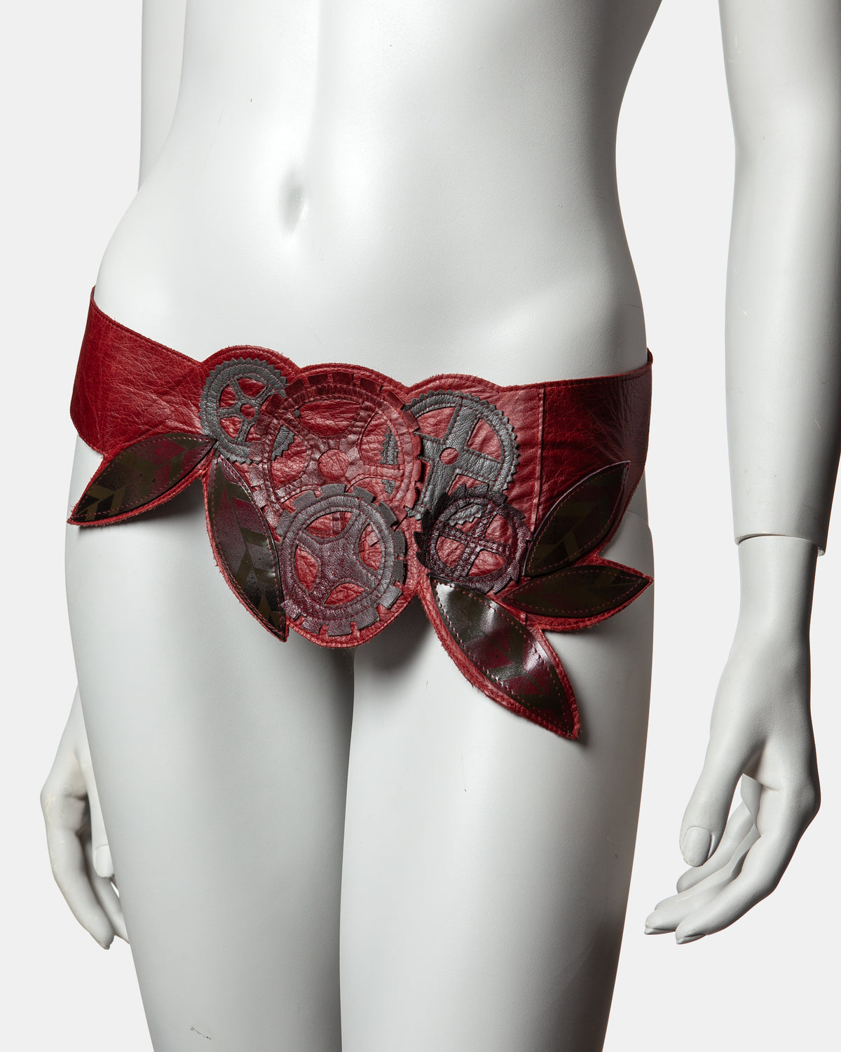 Emma Cook - Floral & Cog Motif Leather Belt - S/S 2004 - O/S