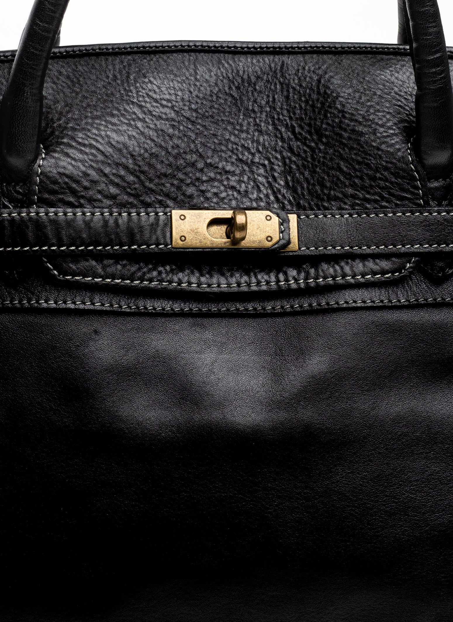 Washed Slouchy Calf Bag in Black