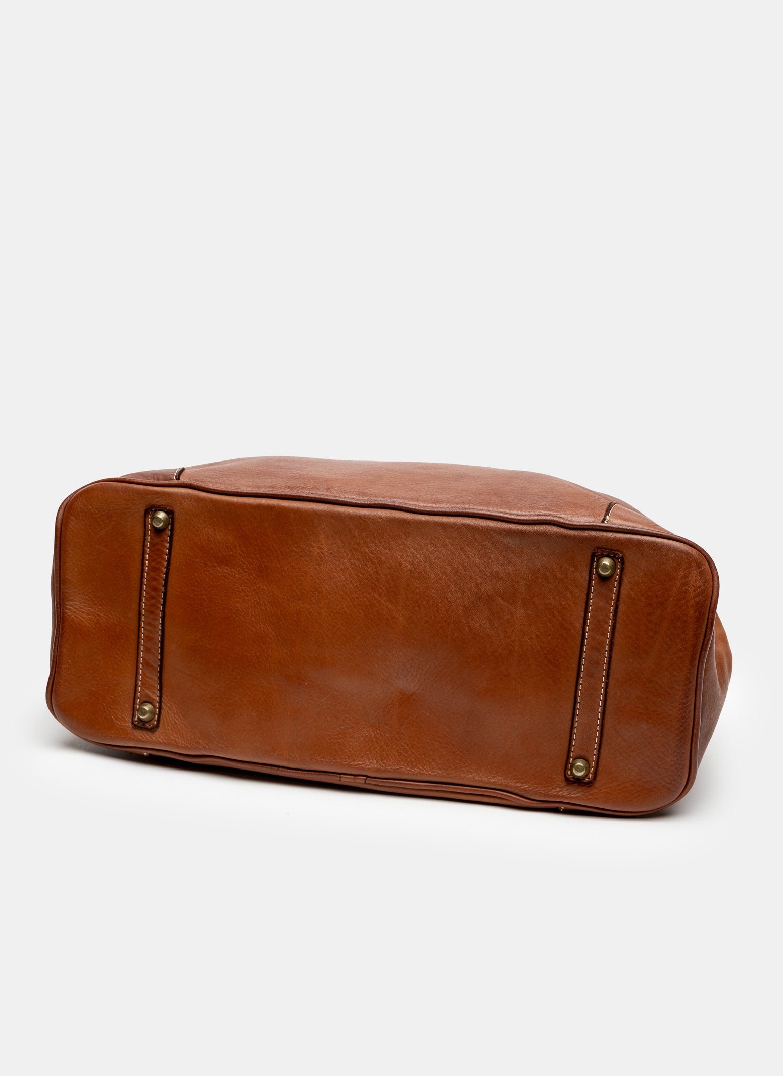 Washed Slouchy Calf Bag in Cognac
