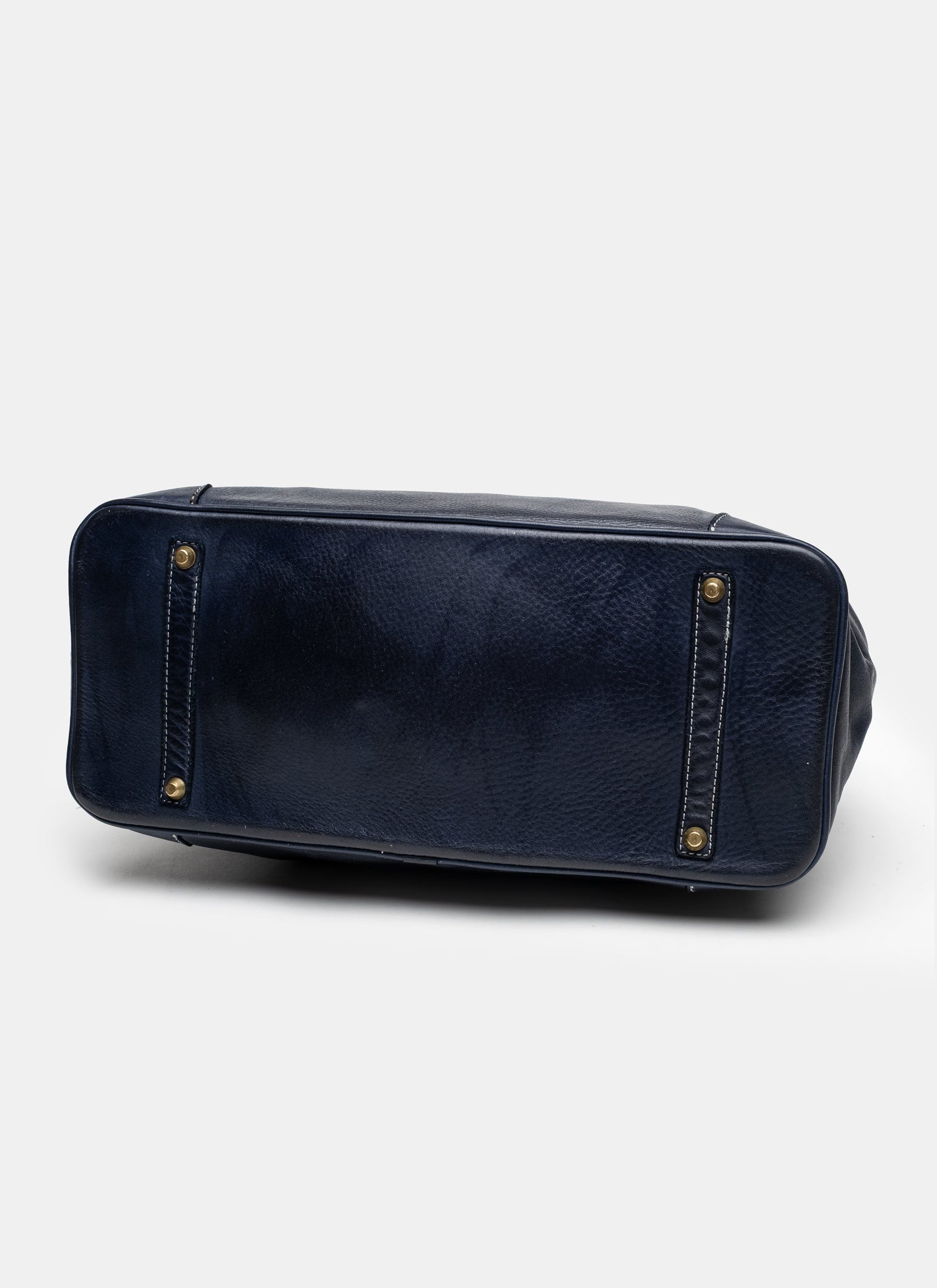 Washed Slouchy Calf Bag in Navy