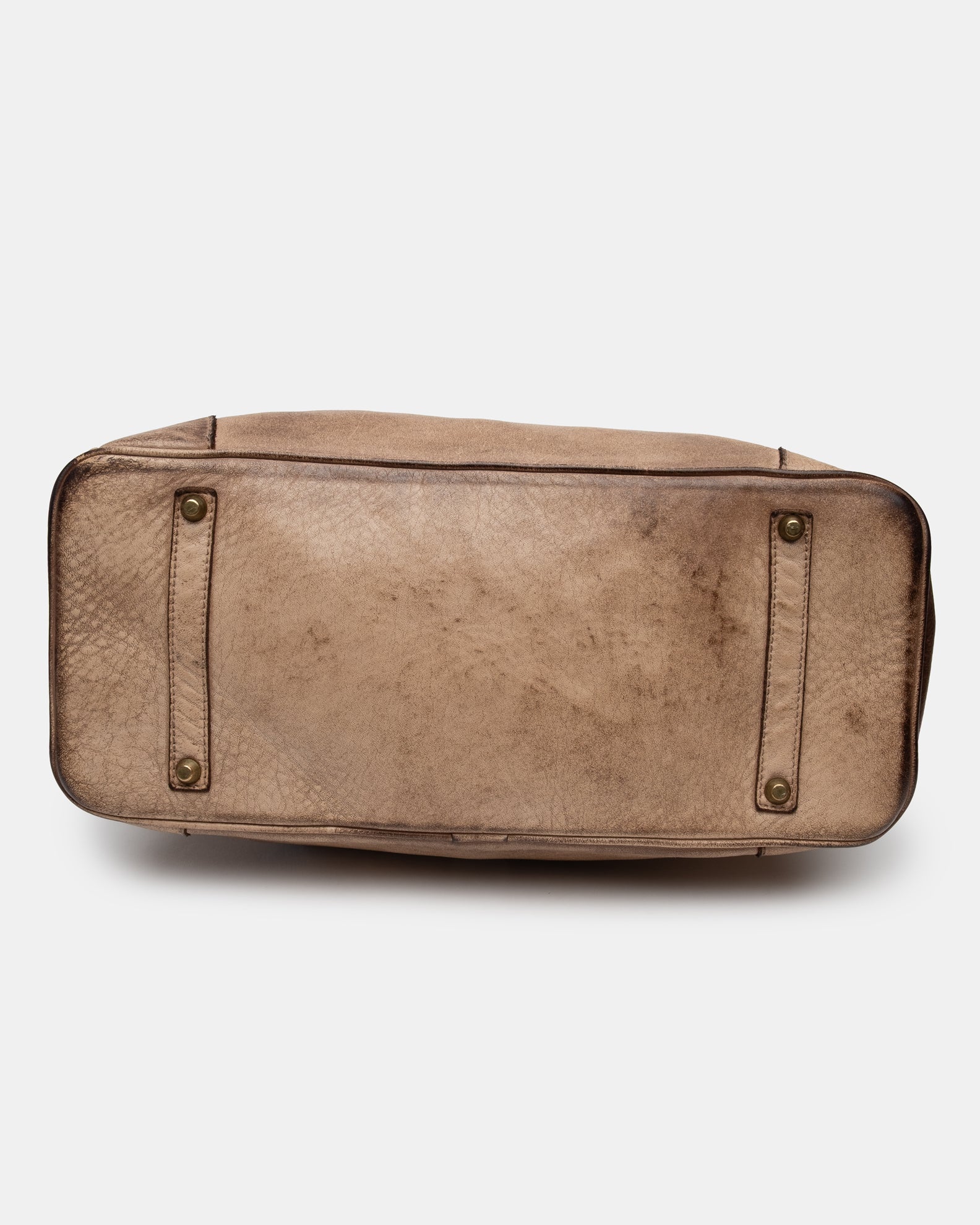 Washed Calf Leather Shoulder Bag in Earth