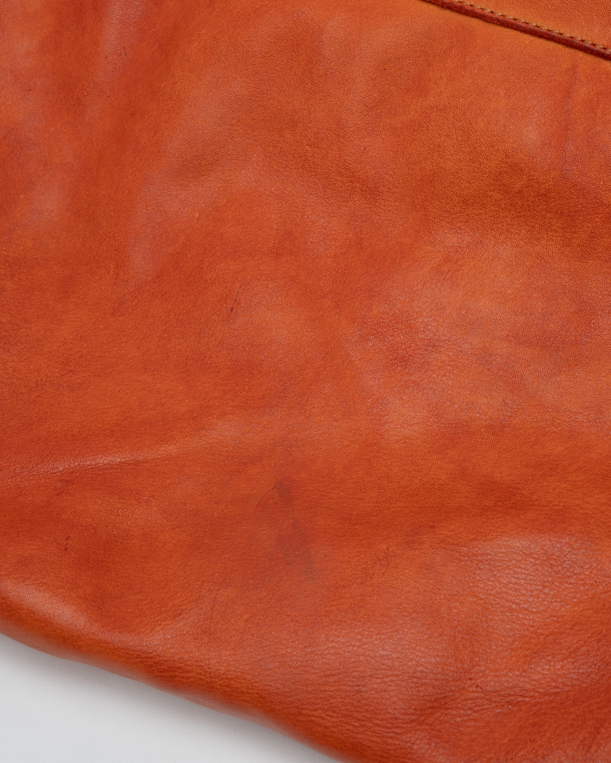 Oversized Slouchy Calf-Leather Travel Tote Bag in Tangerine