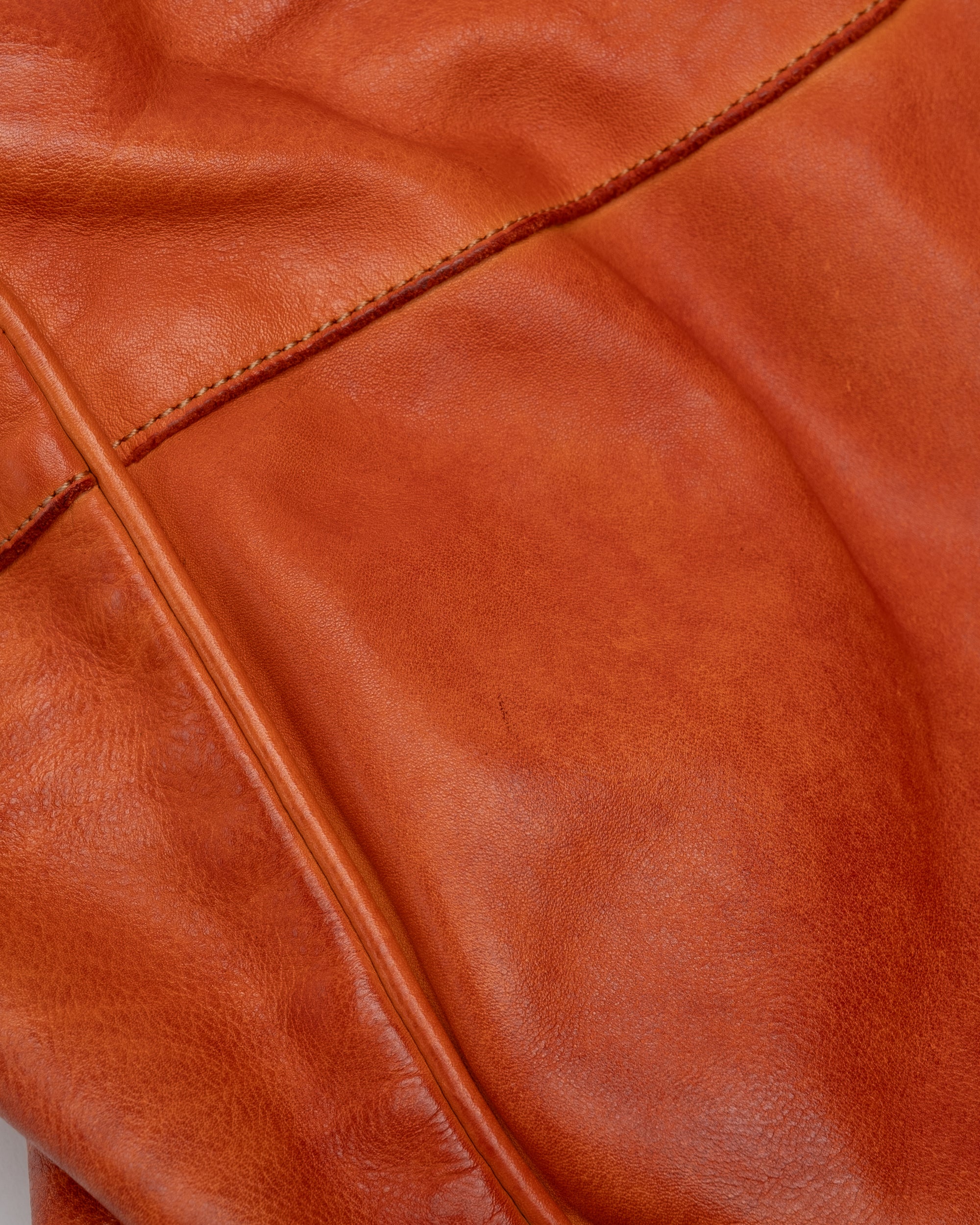Oversized Slouchy Calf-Leather Travel Tote Bag in Tangerine