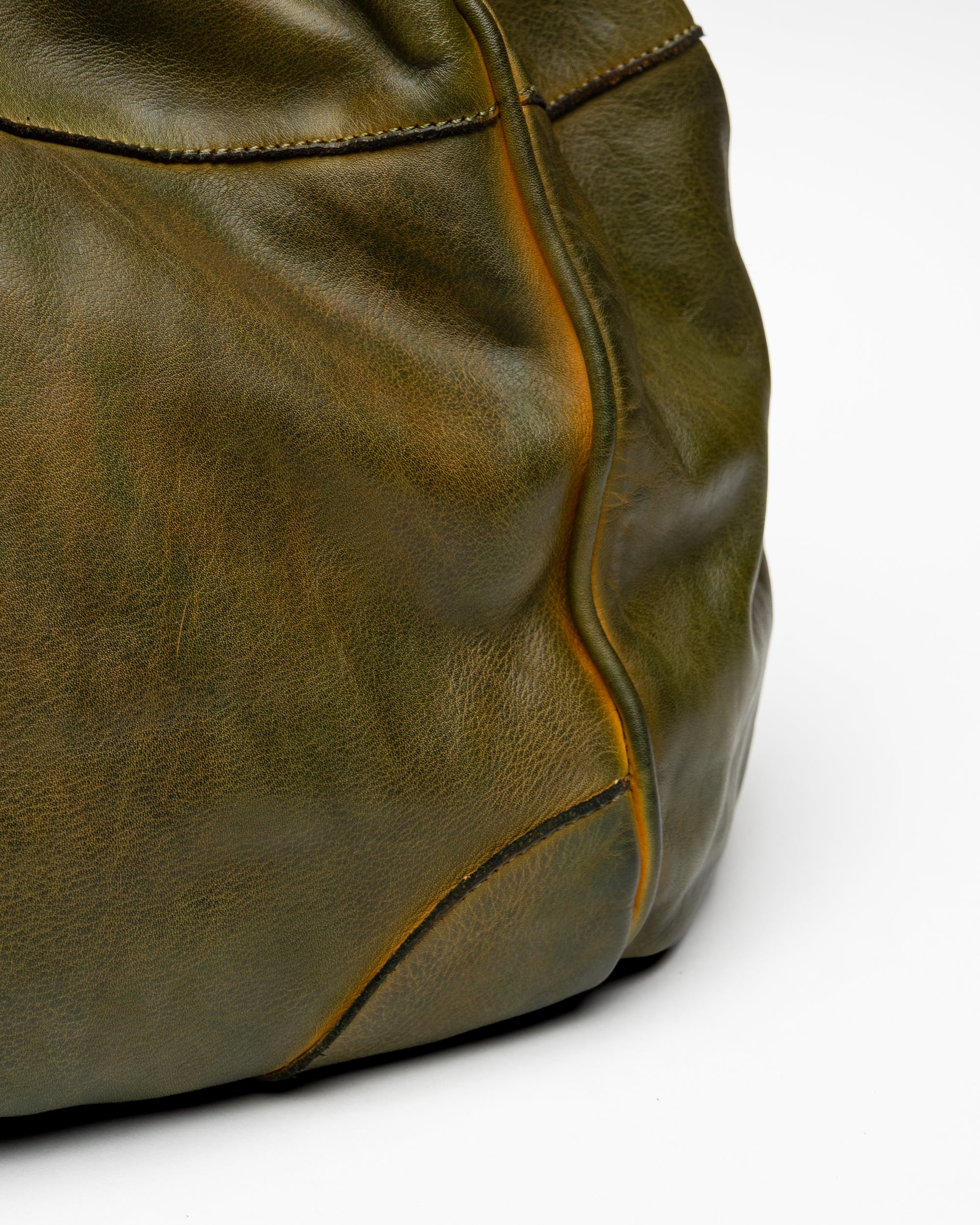 Oversized Slouchy Calf-Leather Travel Tote Bag in Khaki