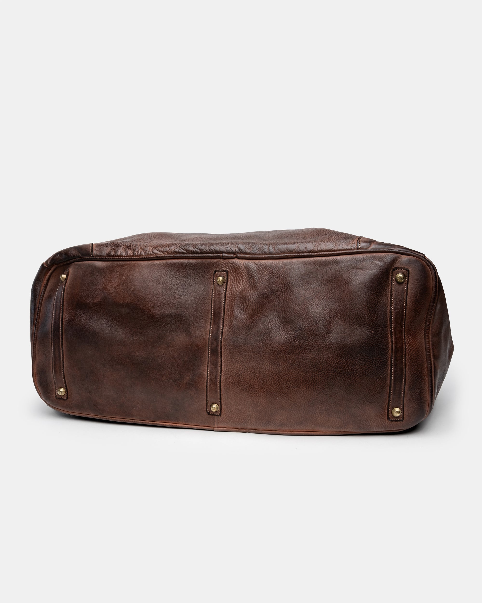 Oversized Slouchy Calf-Leather Travel Tote Bag in Brown