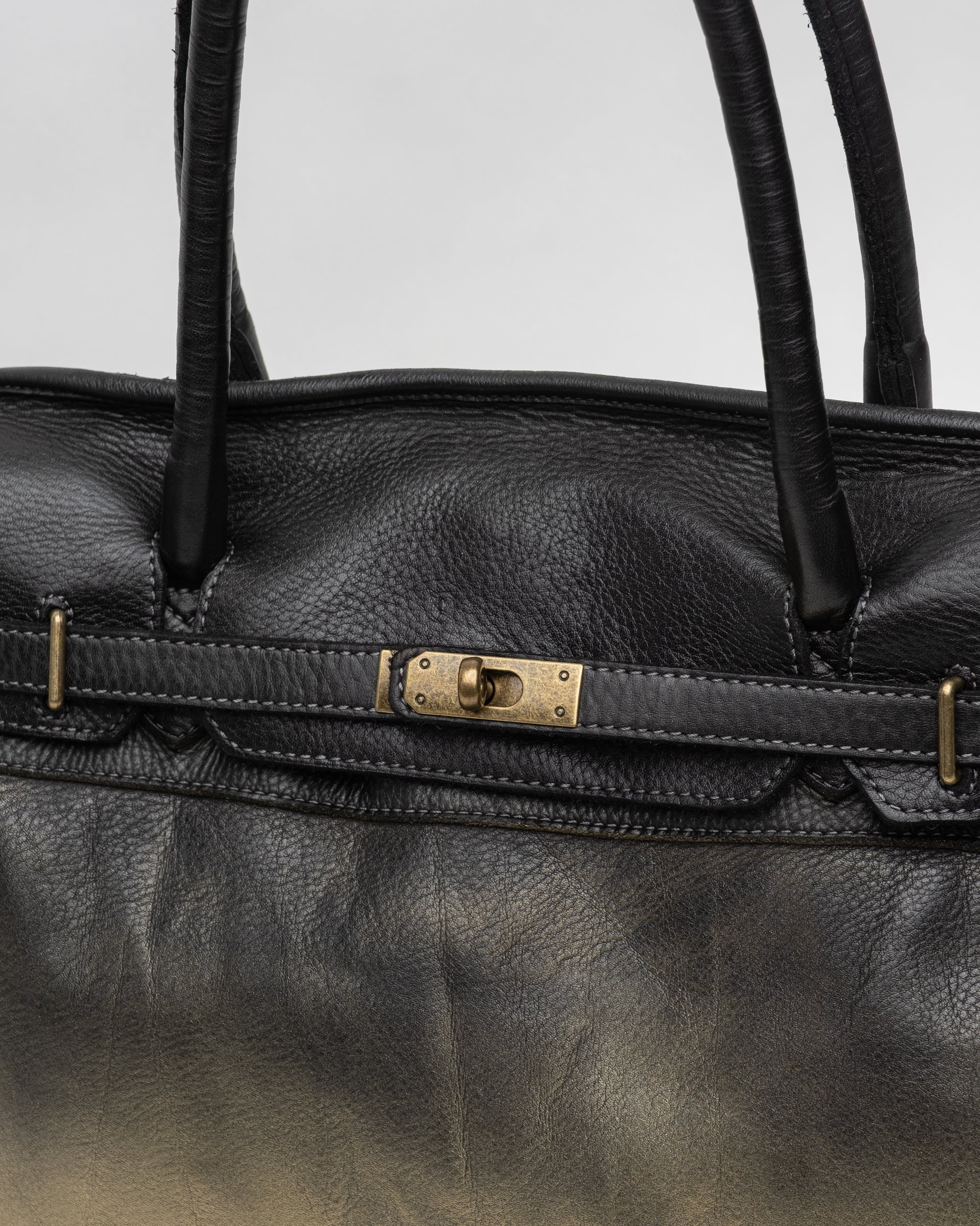 Washed Slouchy Calf-Leather Shoulder Bag