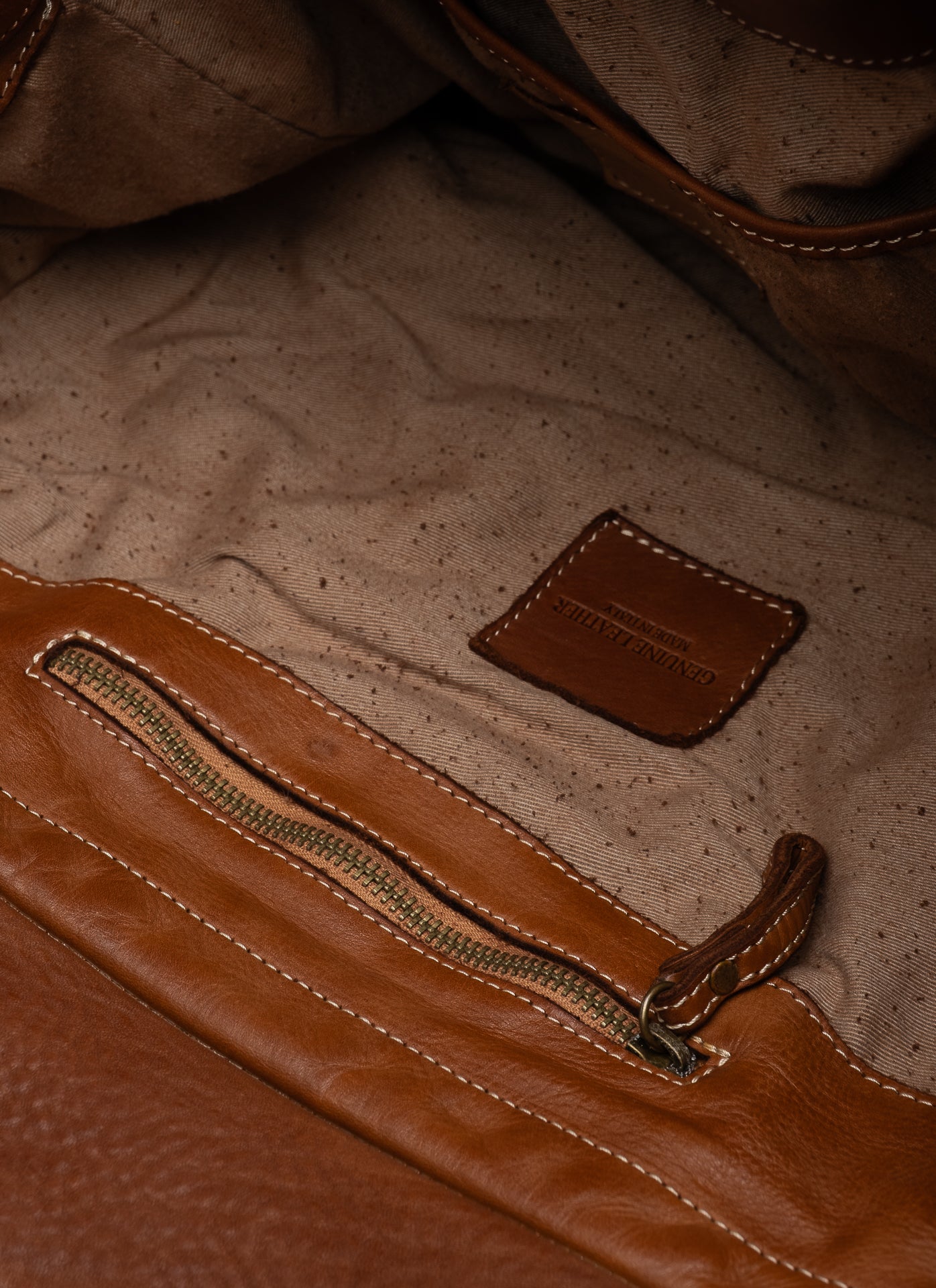 Patched Slouchy Calf Leather Shoulder Bag