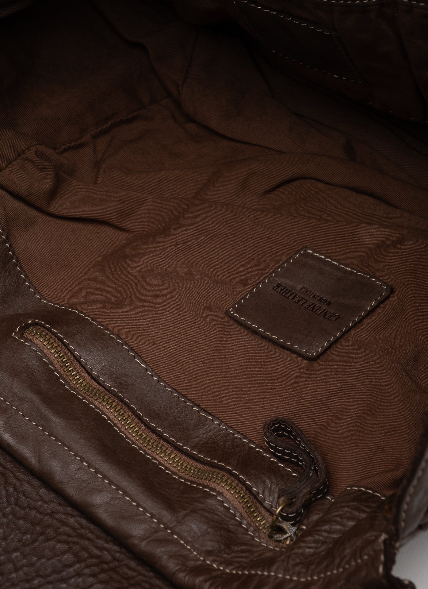 Patched Slouchy Calf Leather Shoulder Bag