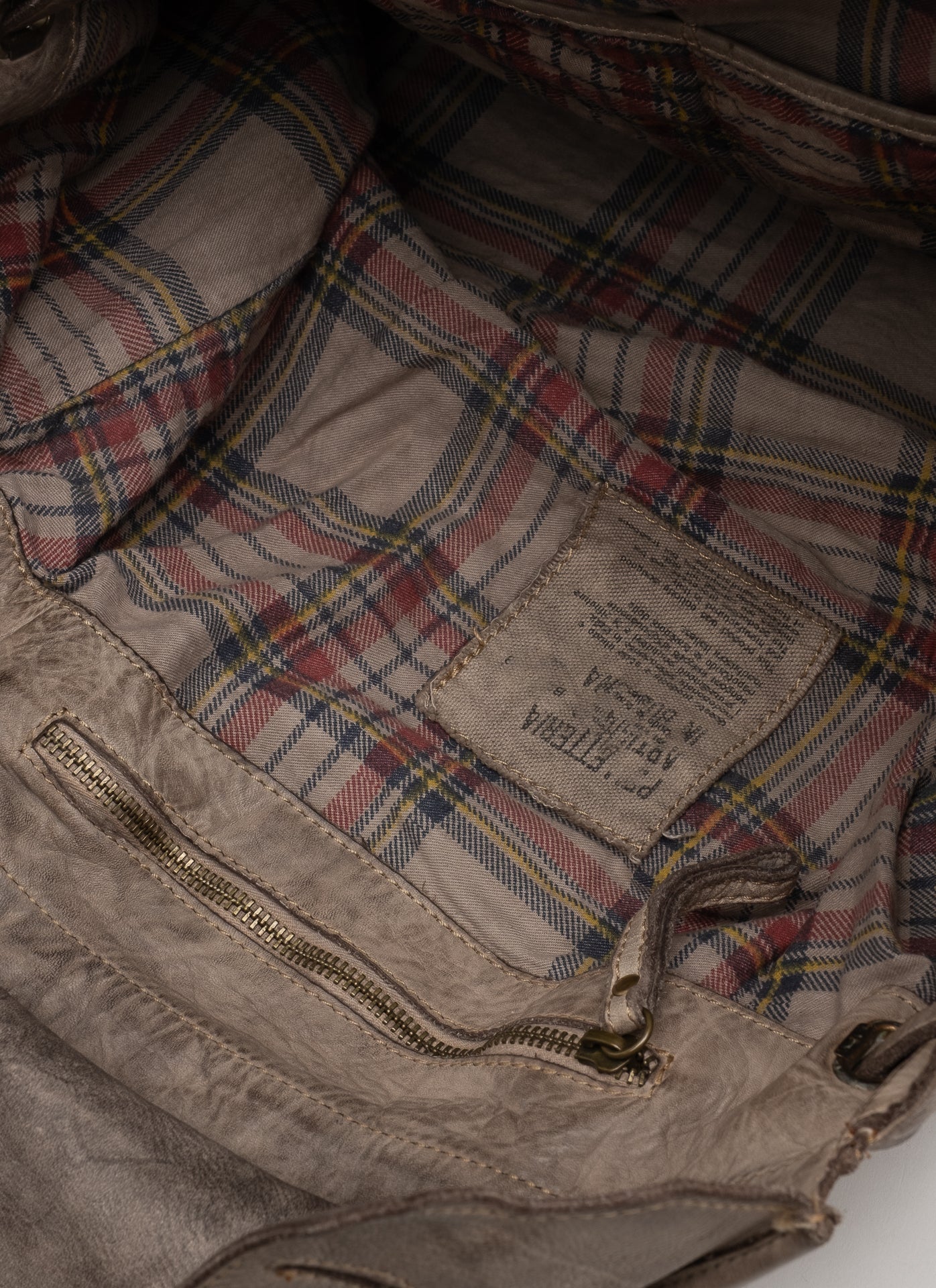 Patched Slouchy Calf Leather Shoulder Bag