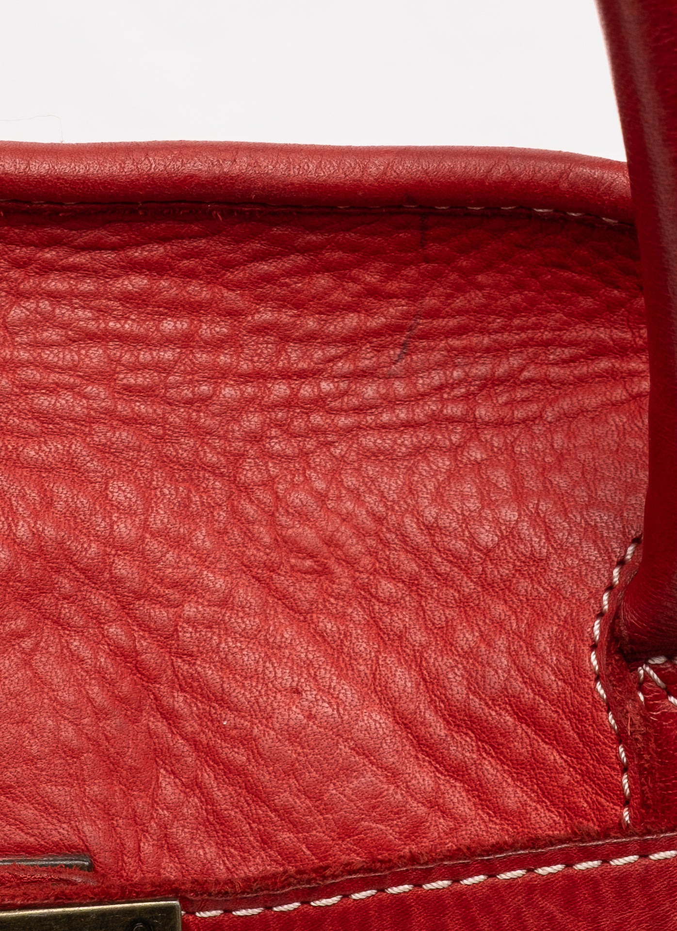 Patched Slouchy Calf Leather Shoulder Bag