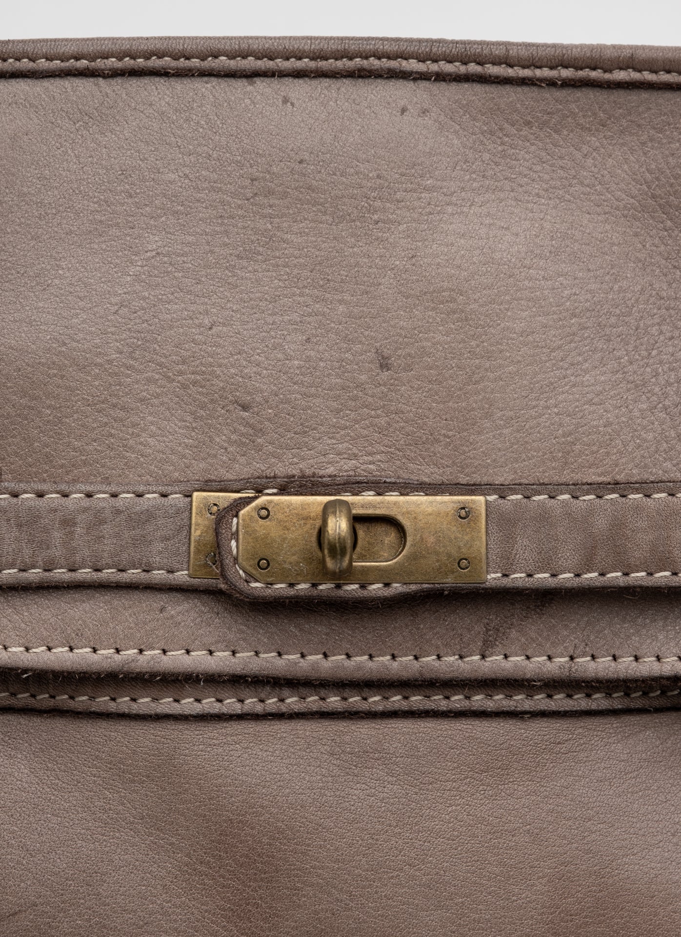 Patched Slouchy Calf Leather Shoulder Bag