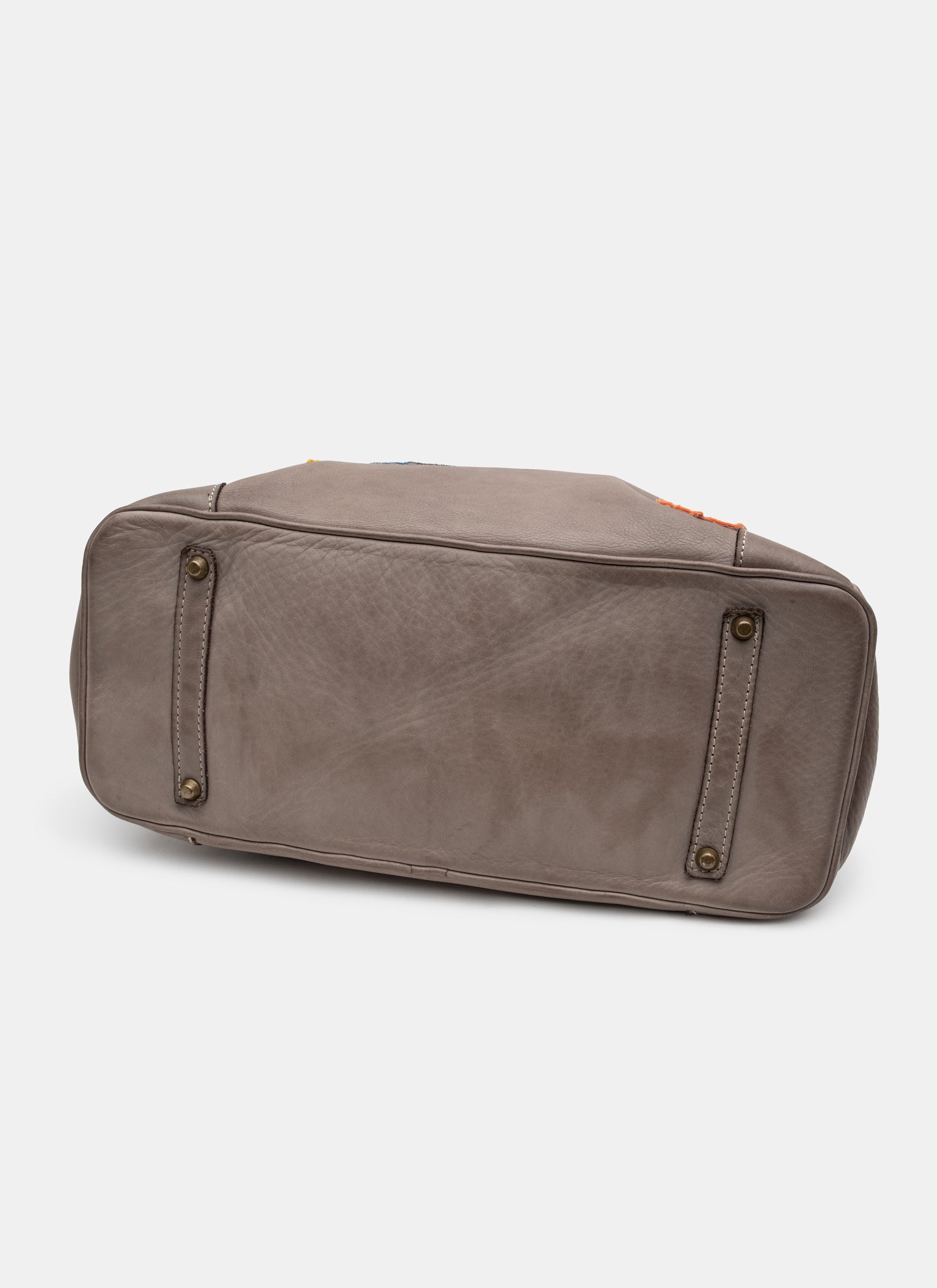 Patched Slouchy Calf Leather Shoulder Bag