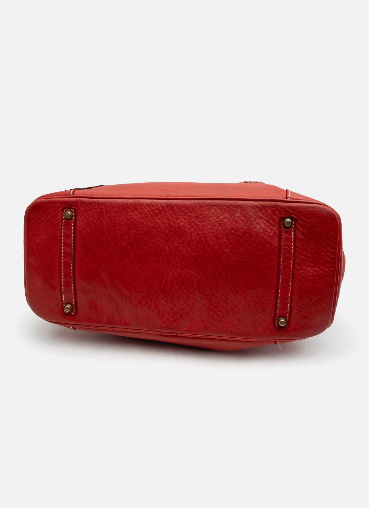 Patched Slouchy Calf Leather Shoulder Bag