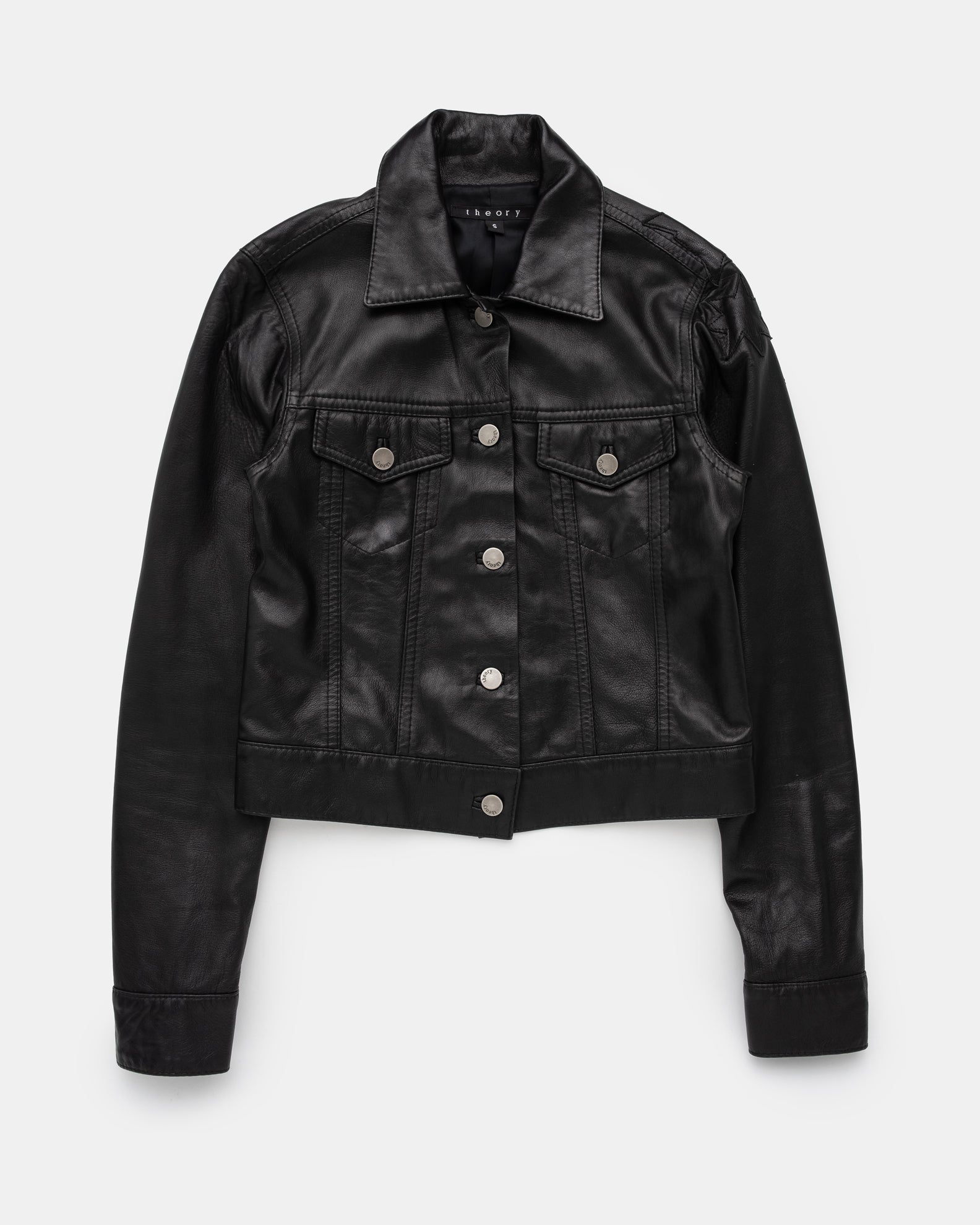 Theory Star Applique Leather Trucker - C. 2000s