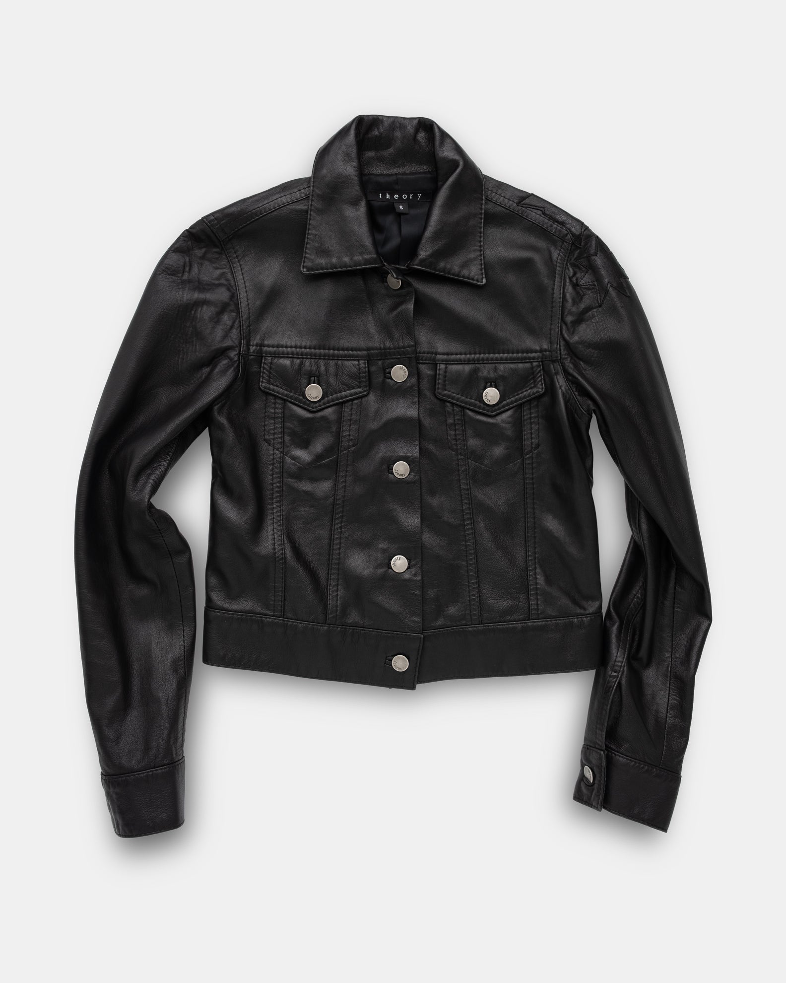 Theory Star Applique Leather Trucker - C. 2000s