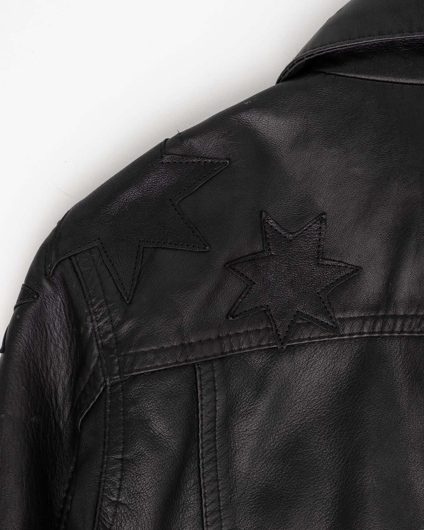 Theory Star Applique Leather Trucker - C. 2000s