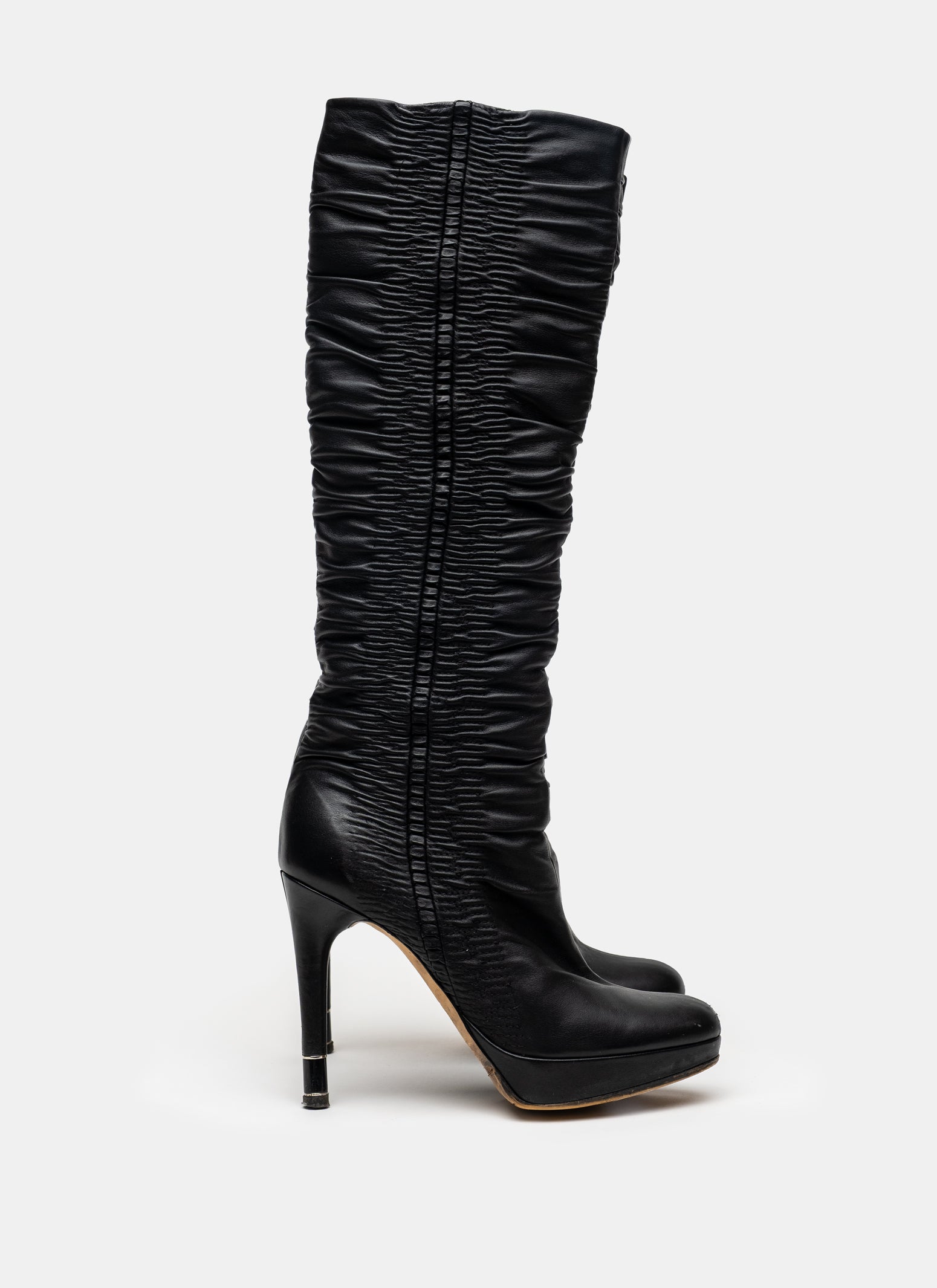 Christian Dior Ruched Leather Boots