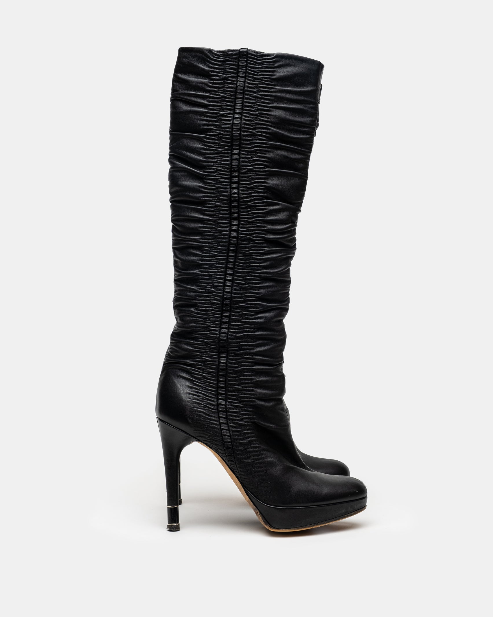 Christian Dior Ruched Leather Boots