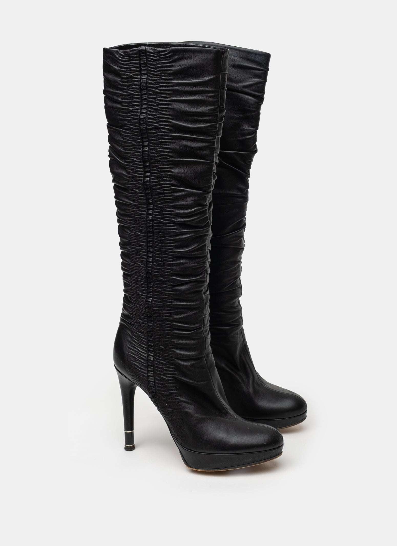 Christian Dior Ruched Leather Boots