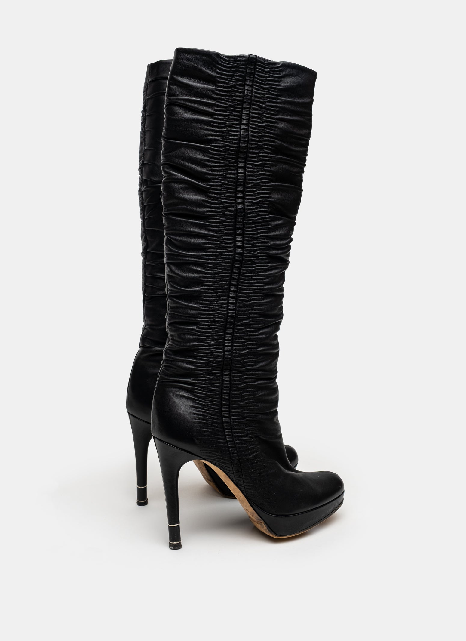 Christian Dior Ruched Leather Boots