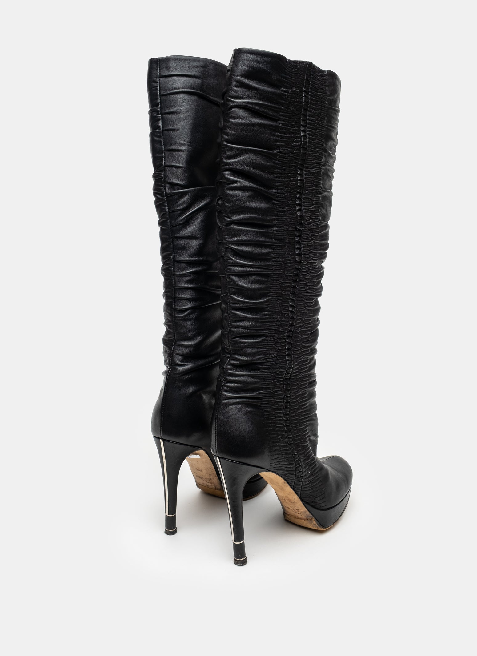 Christian Dior Ruched Leather Boots