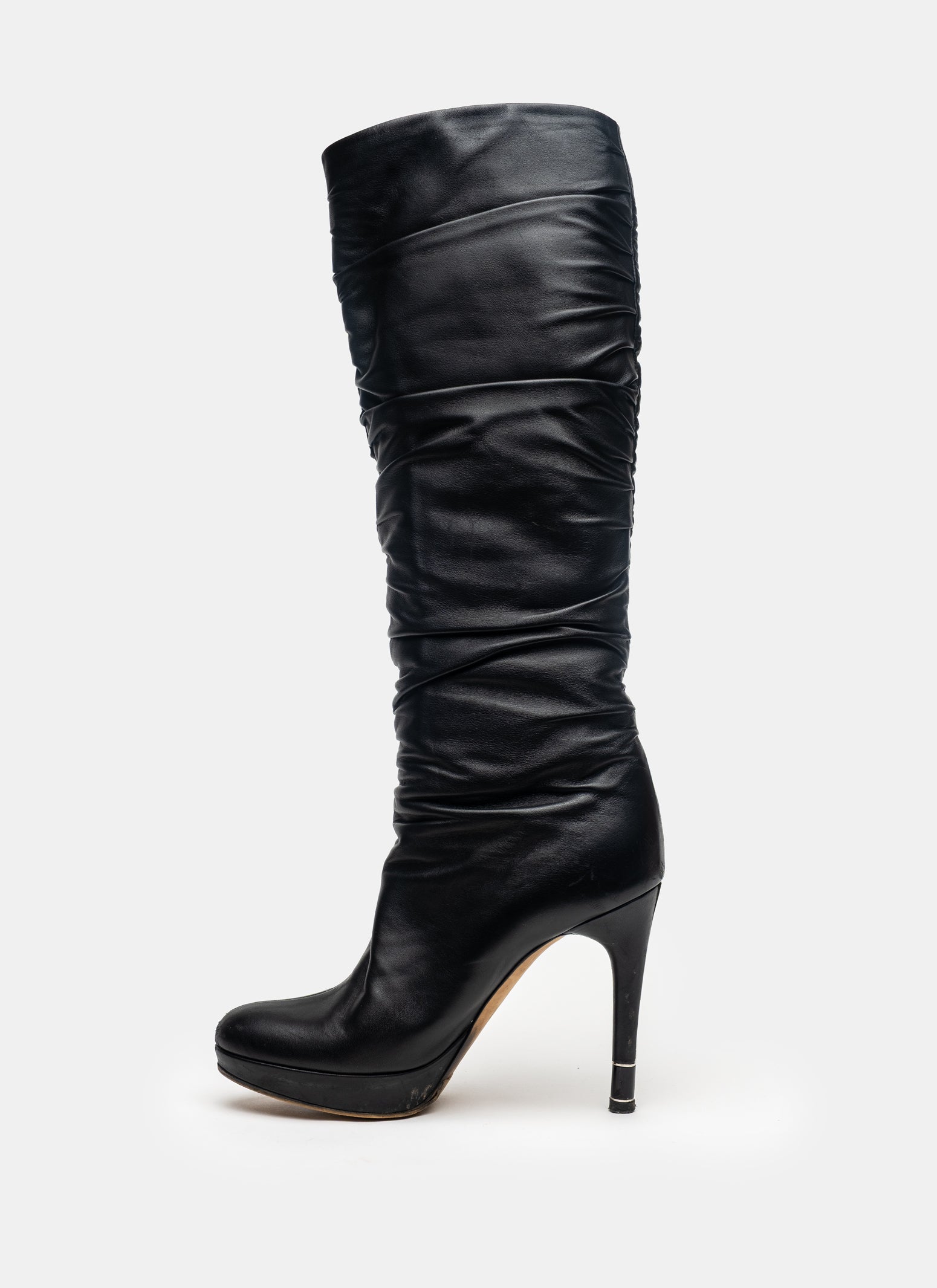 Christian Dior Ruched Leather Boots