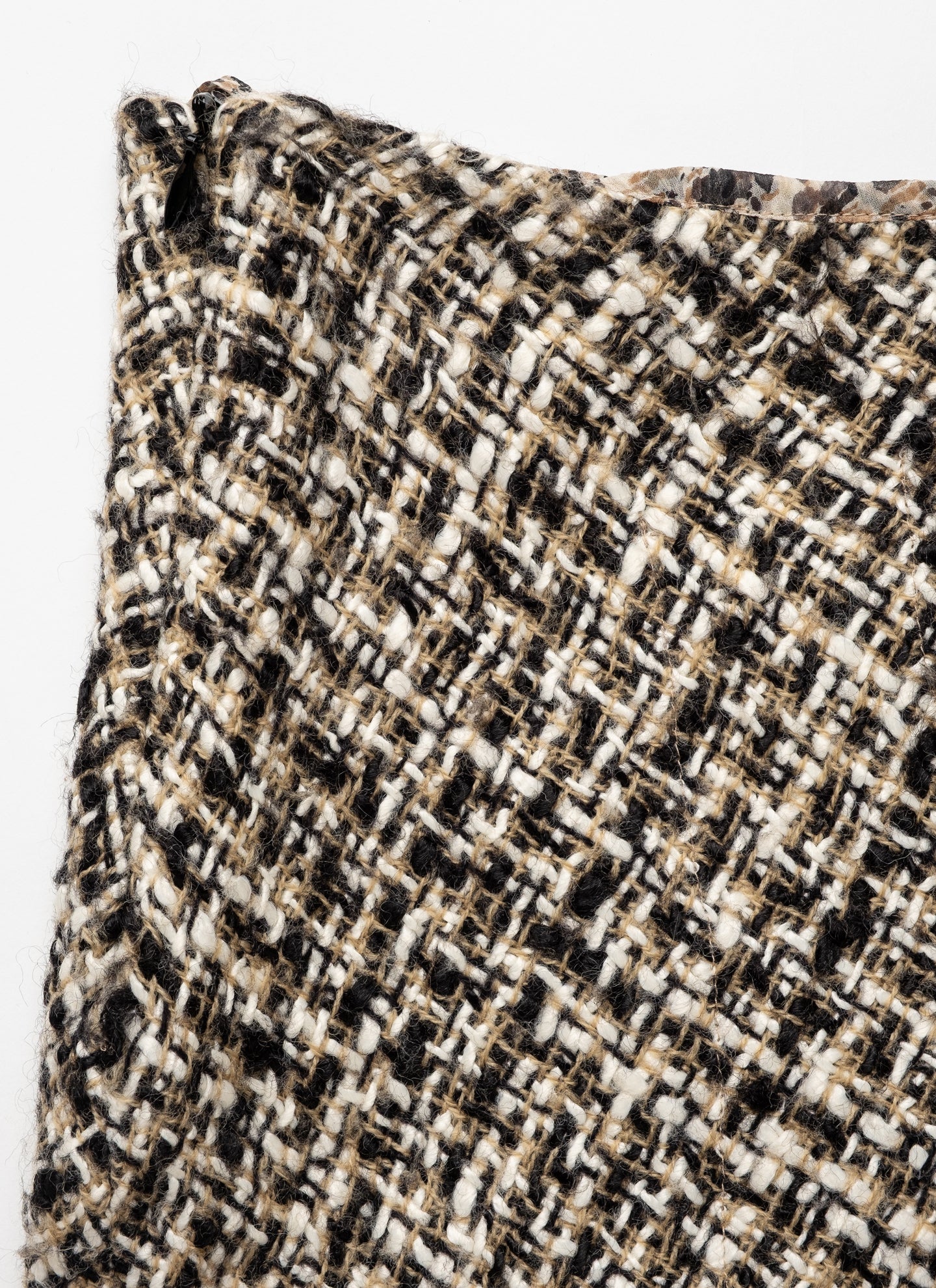 Prada Voile-trimmed bouclé Skirt - A/W 2000