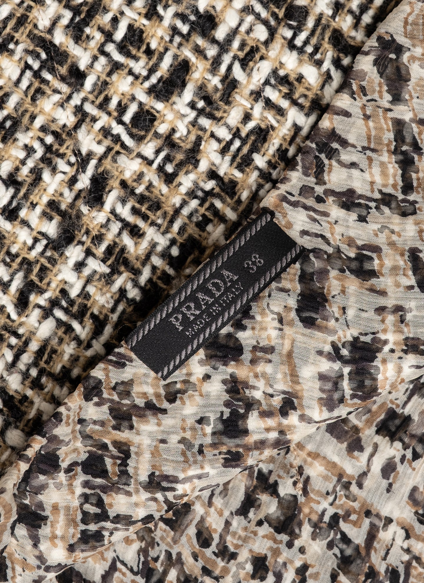 Prada Voile-trimmed bouclé Skirt - A/W 2000