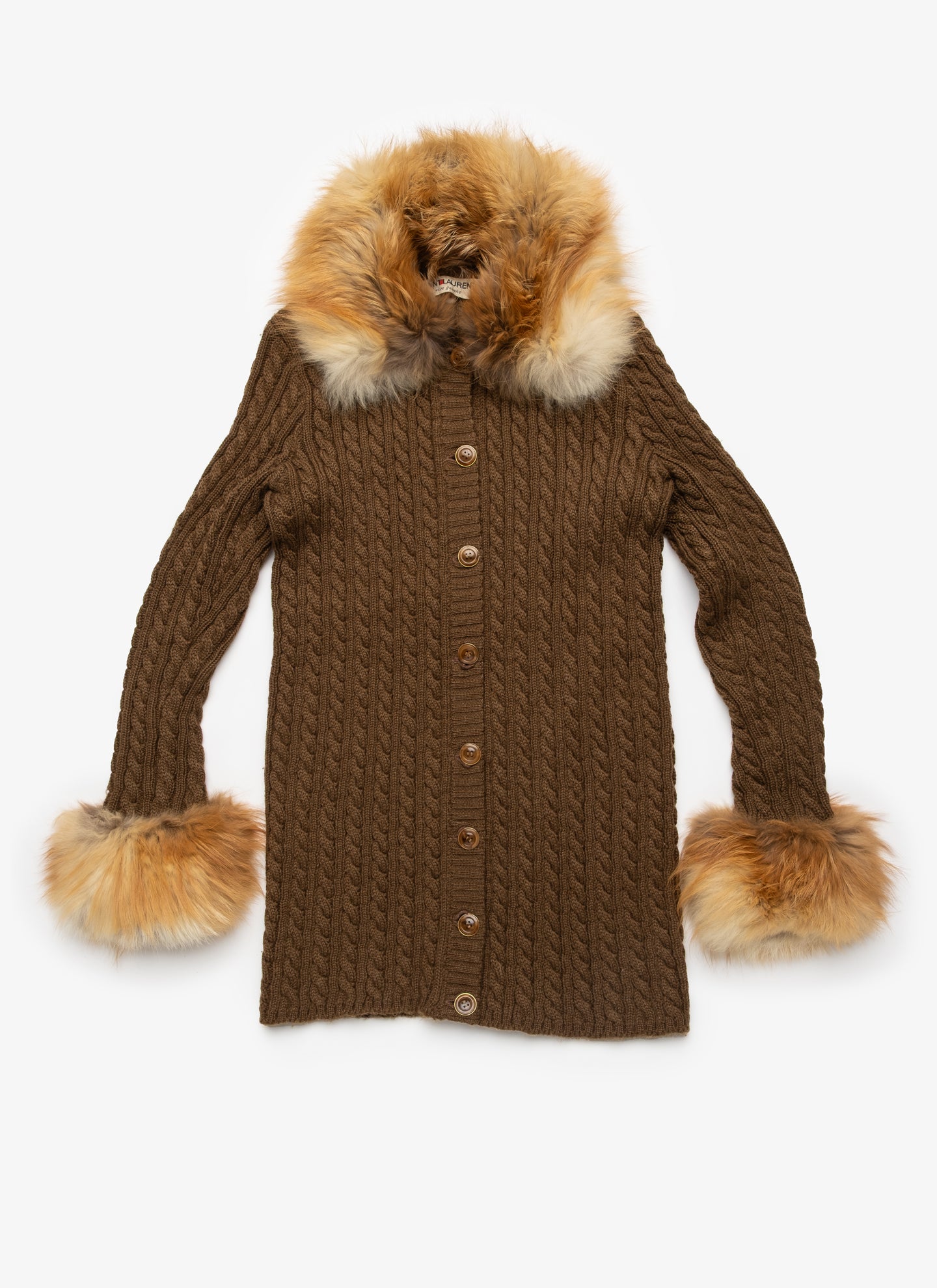 Yves Saint Laurent Rive Gauche Fox Trim Cardigan - A/W 1973