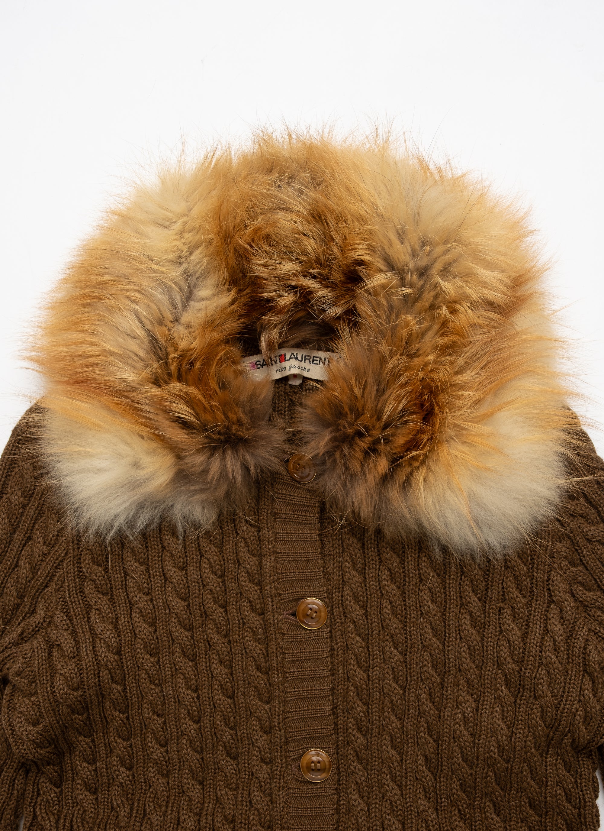Yves Saint Laurent Rive Gauche Fox Trim Cardigan - A/W 1973