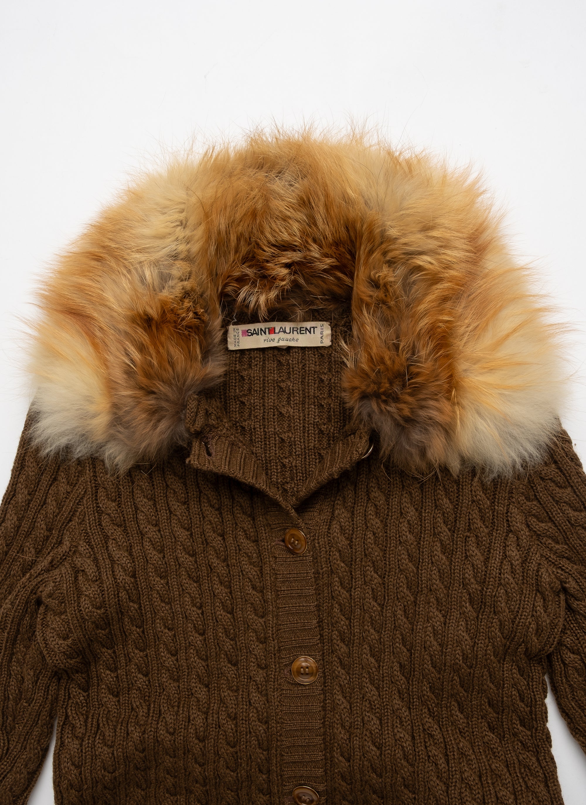 Yves Saint Laurent Rive Gauche Fox Trim Cardigan - A/W 1973