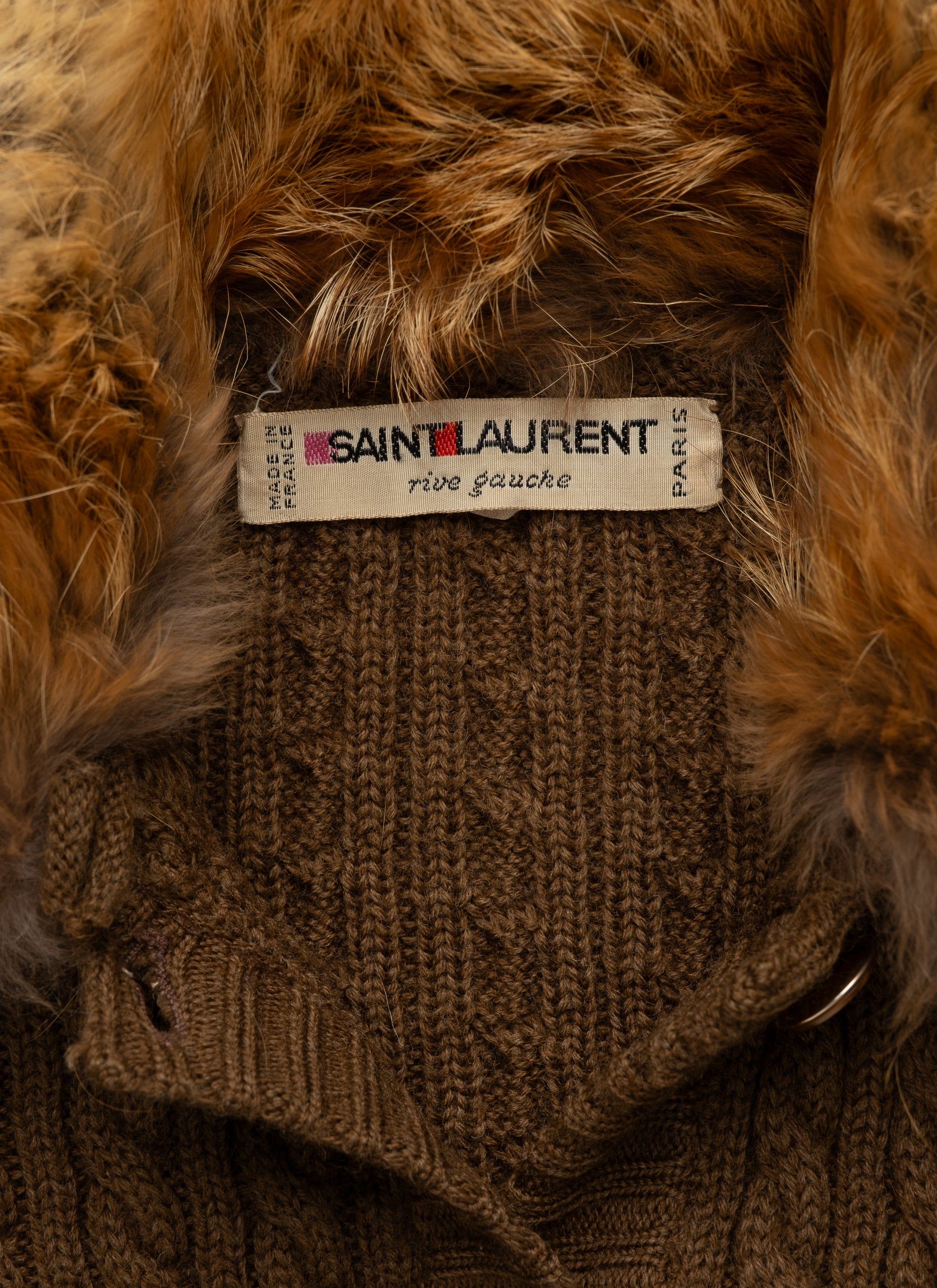 Yves Saint Laurent Rive Gauche Fox Trim Cardigan - A/W 1973