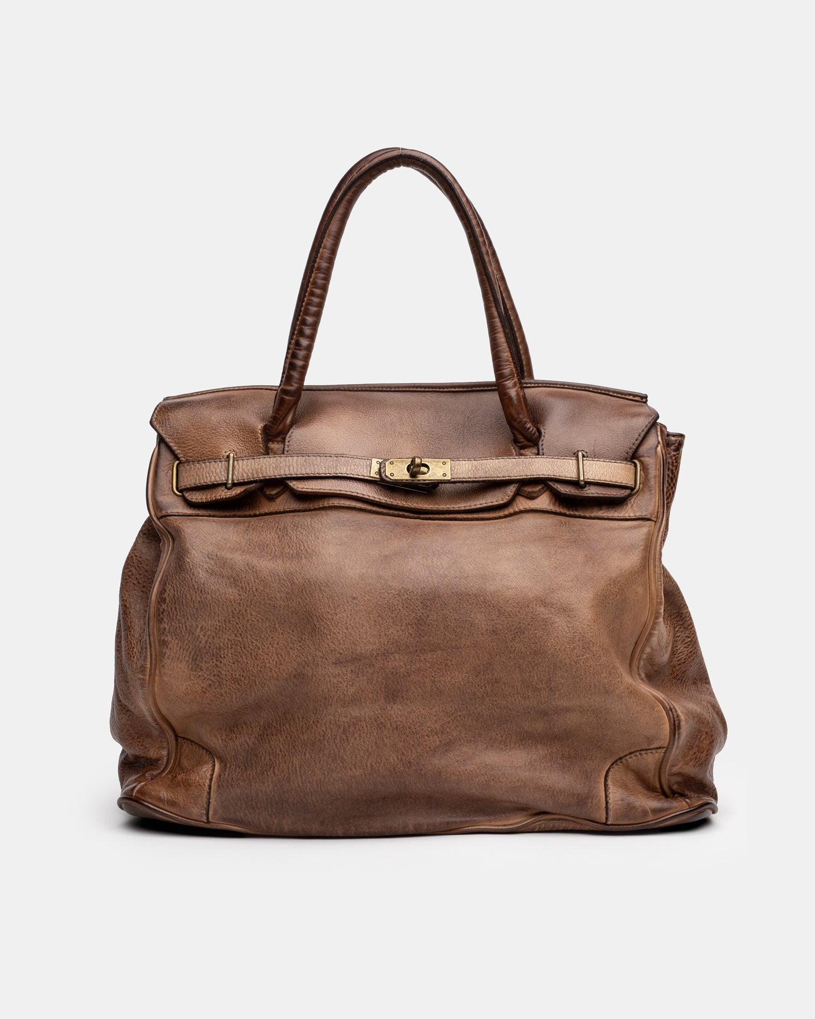 Washed Slouchy Calf Bag in Clove