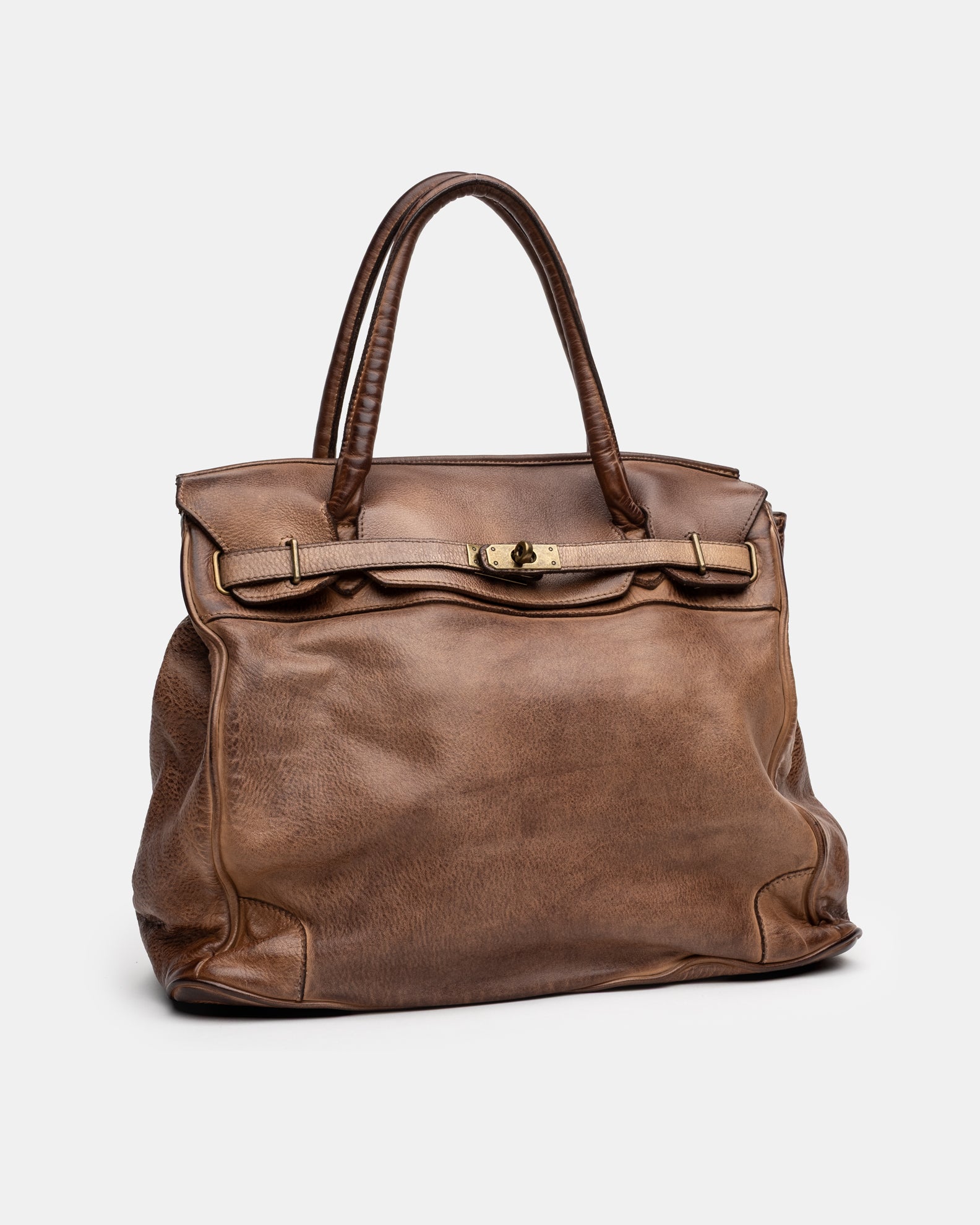 Washed Slouchy Calf Bag in Clove