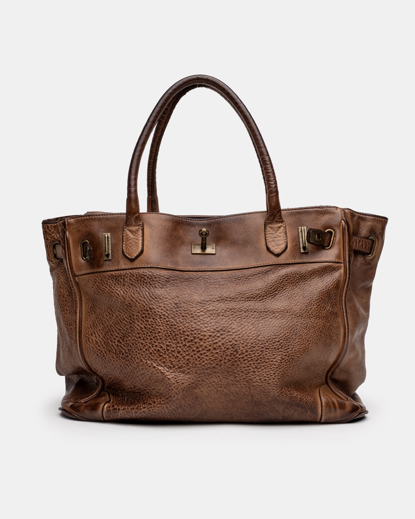 Washed Slouchy Calf Bag in Clove