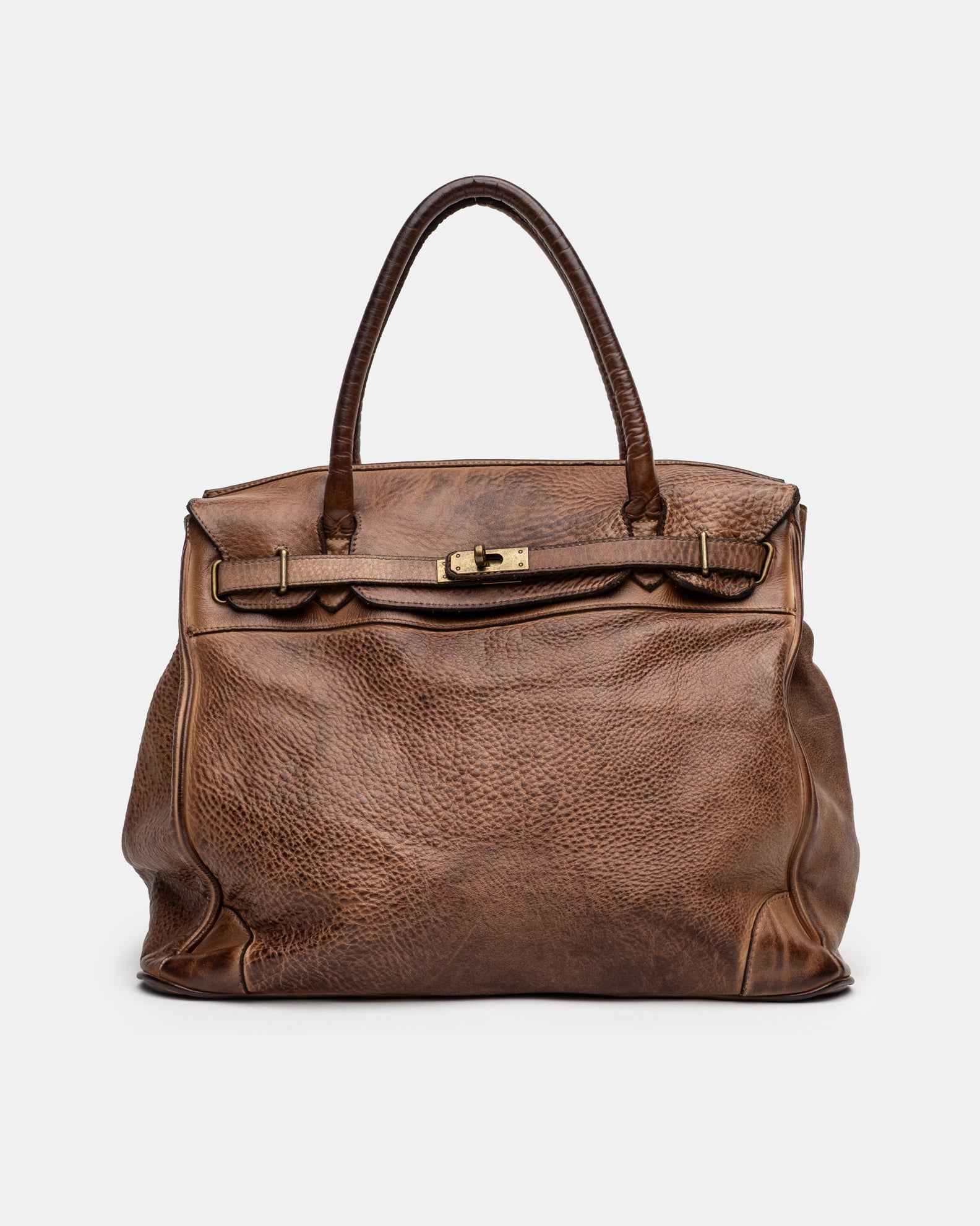 Washed Slouchy Calf Bag in Clove