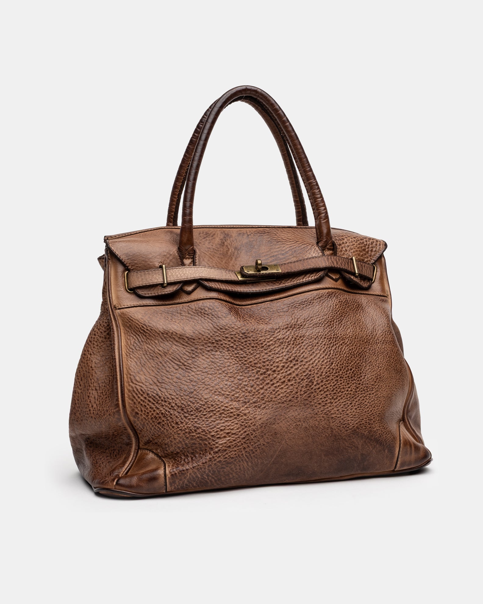 Washed Slouchy Calf Bag in Clove